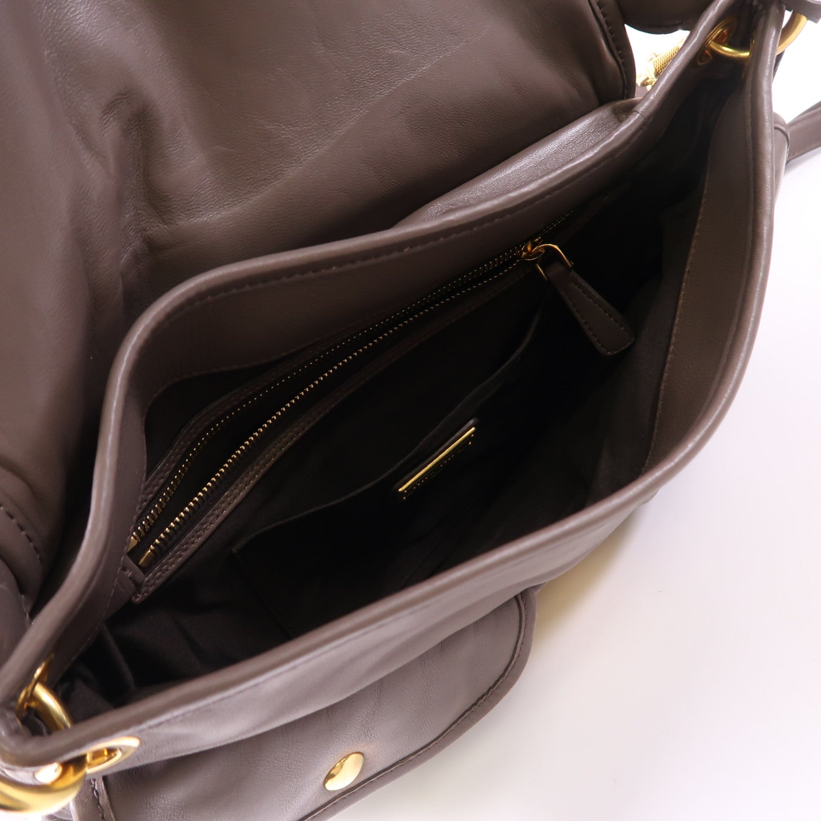 Miu Miu 羊皮皮革Shoulder Bag金扣手挽肩背兩用袋