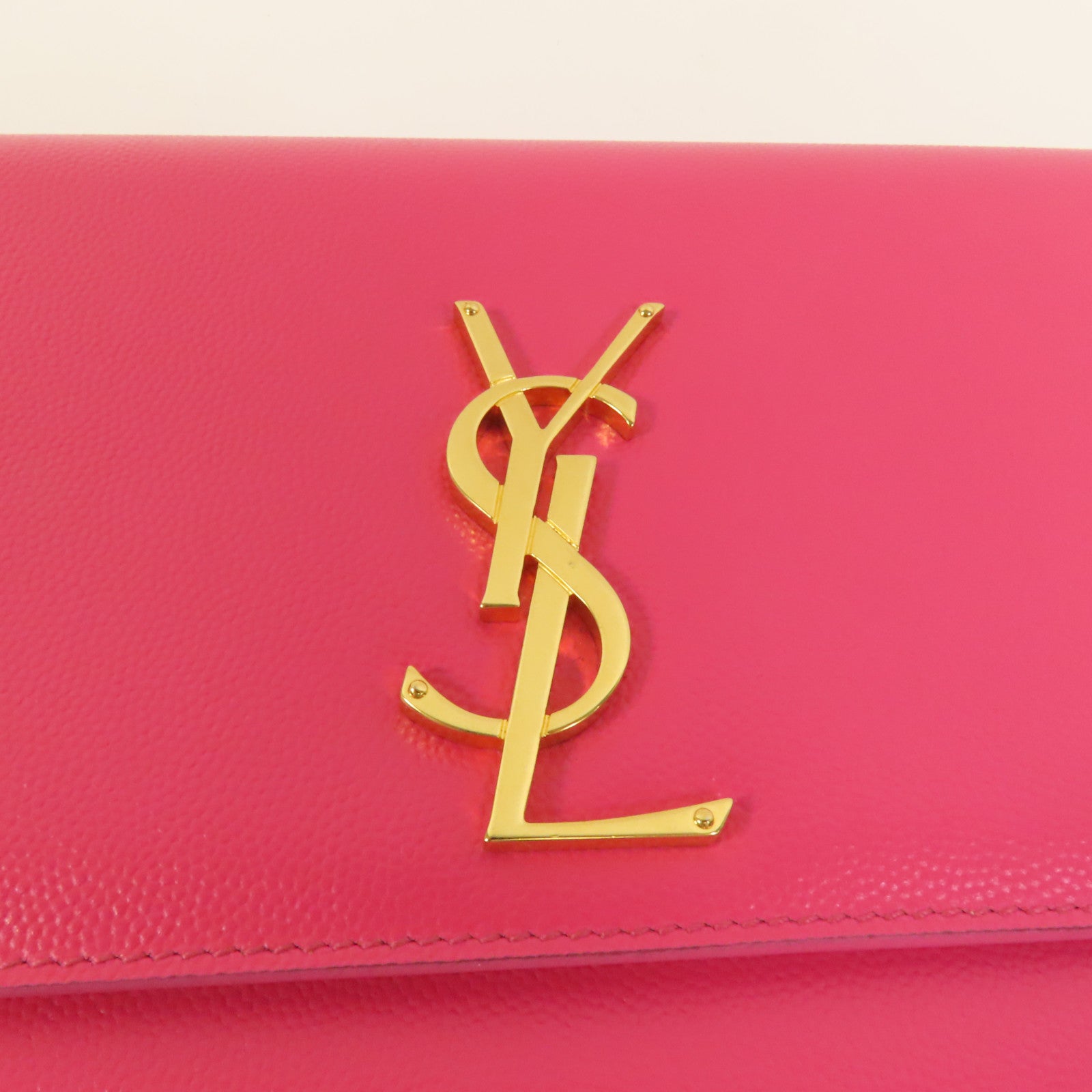 SAINT LAURENT 牛皮皮革Chain Shoulder金扣鏈帶肩背袋