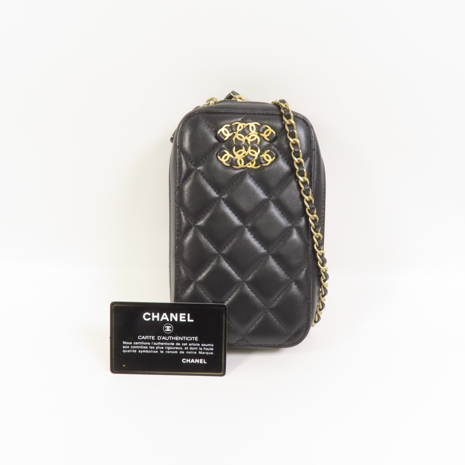 CHANEL 羊皮皮革Shoulder Bag金扣鏈帶肩背袋