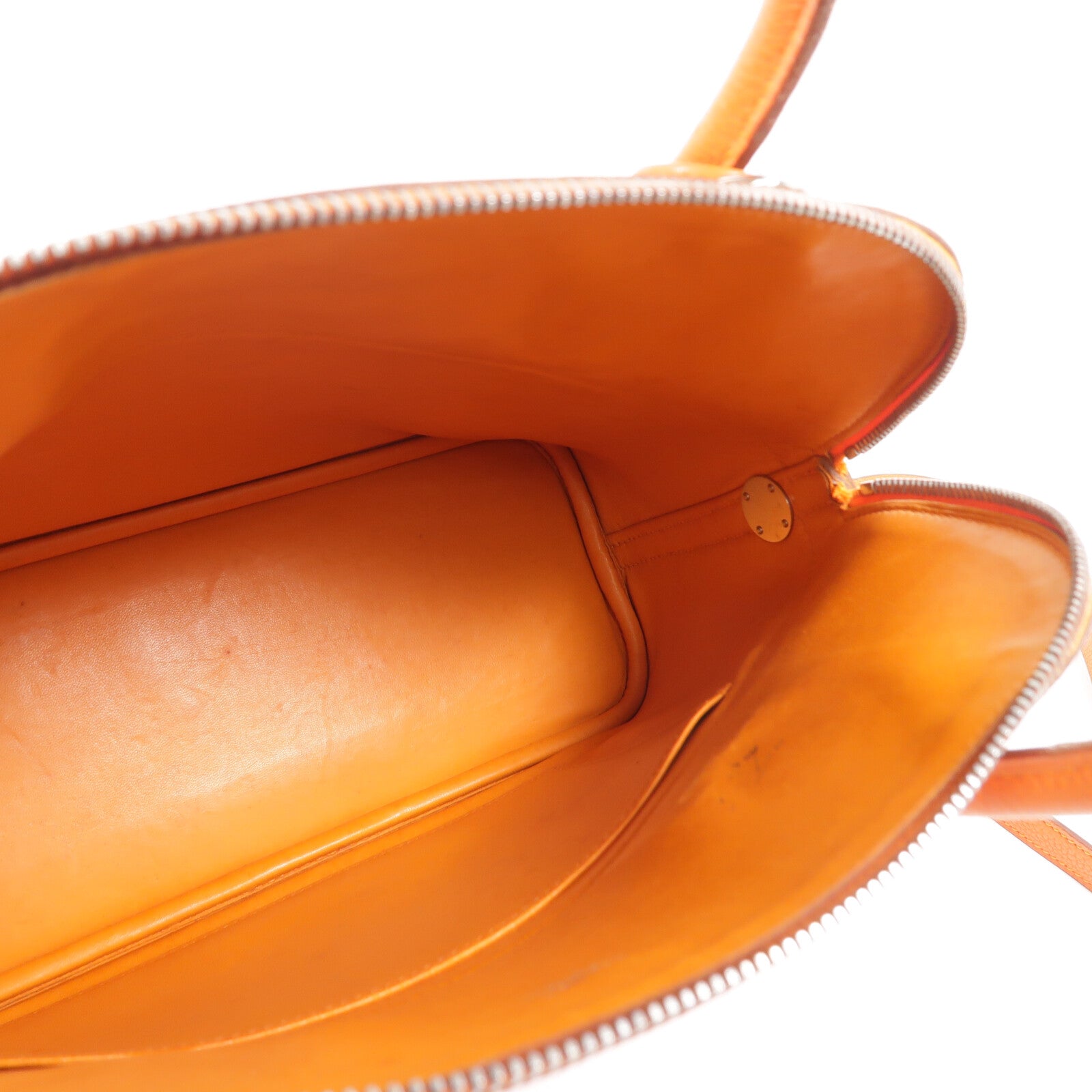 HERMES Clemence皮革Bolide 31手挽袋Orange