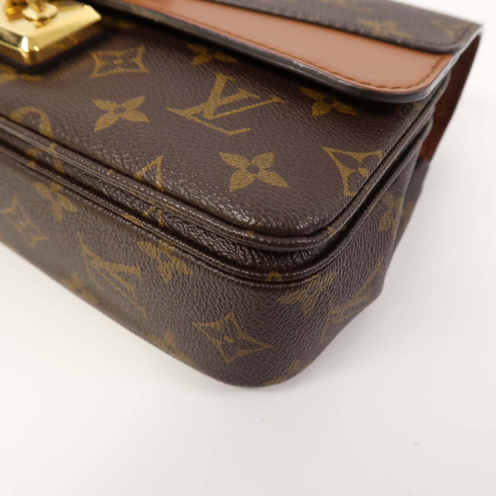LOUIS VUITTON 【激減優惠】Monogram Marceau金扣鏈帶肩背袋啡色