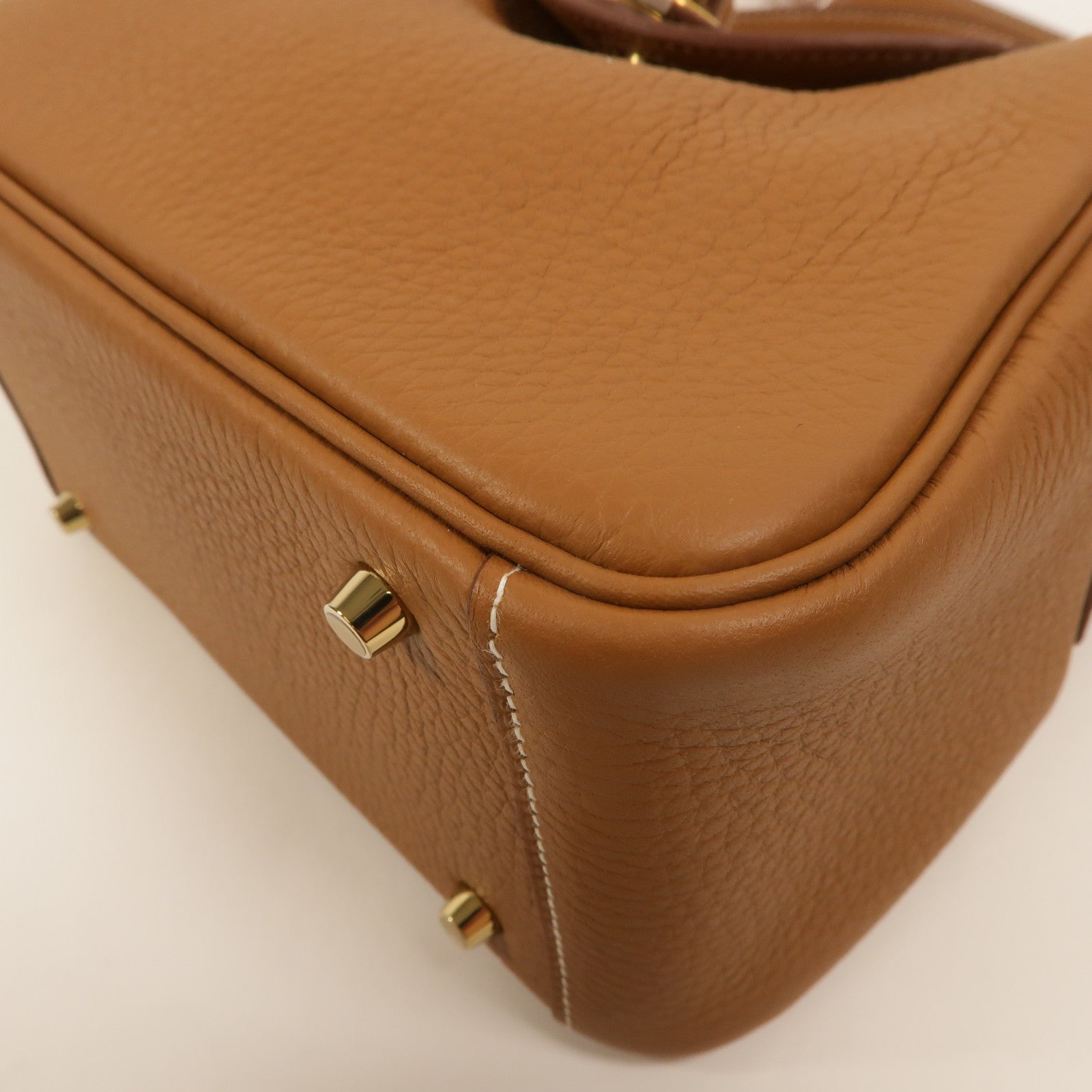 HERMES Clemence皮革Mini Lindy金扣手挽肩背兩用袋