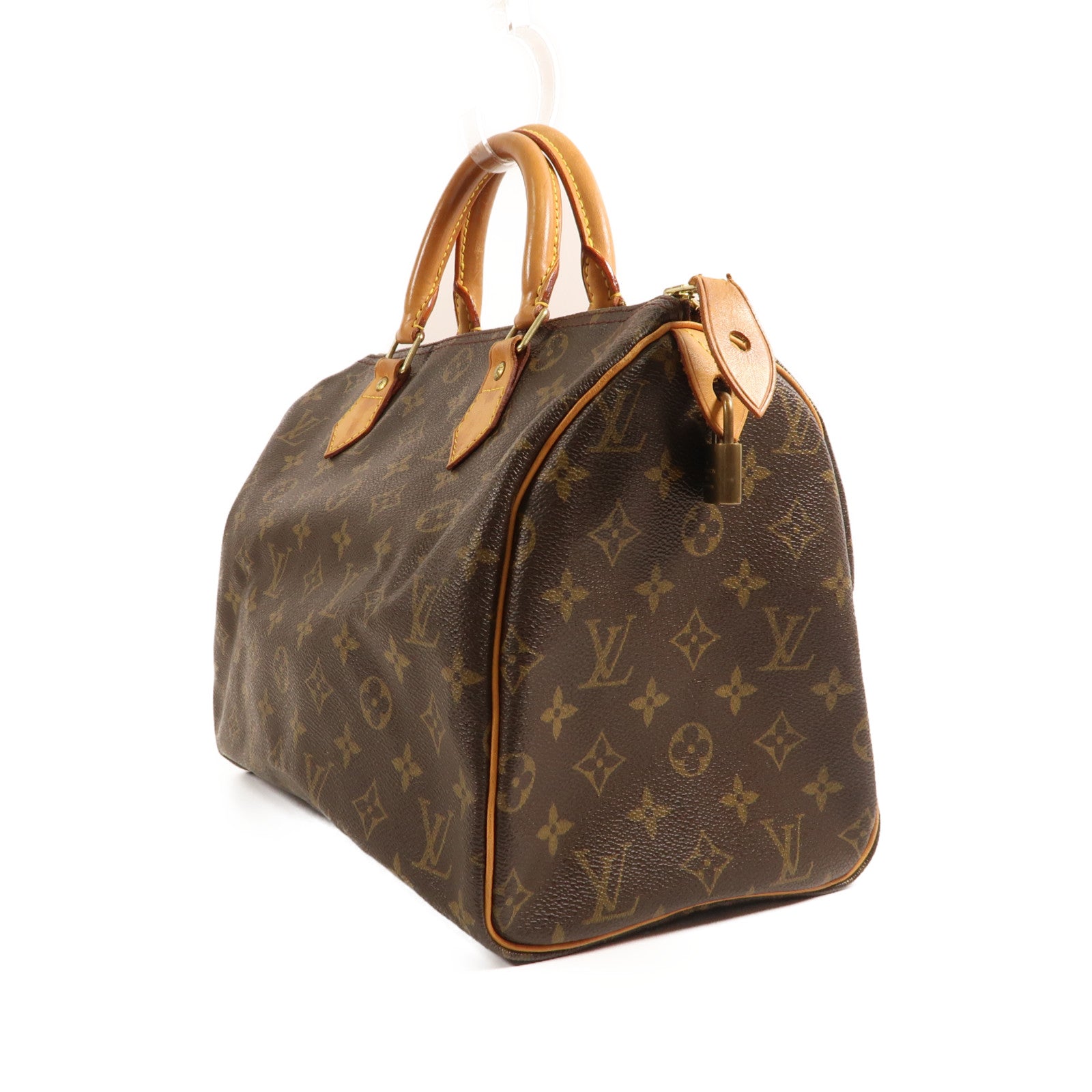 LOUIS VUITTON Monogram Speedy 30金扣手挽袋棕色
