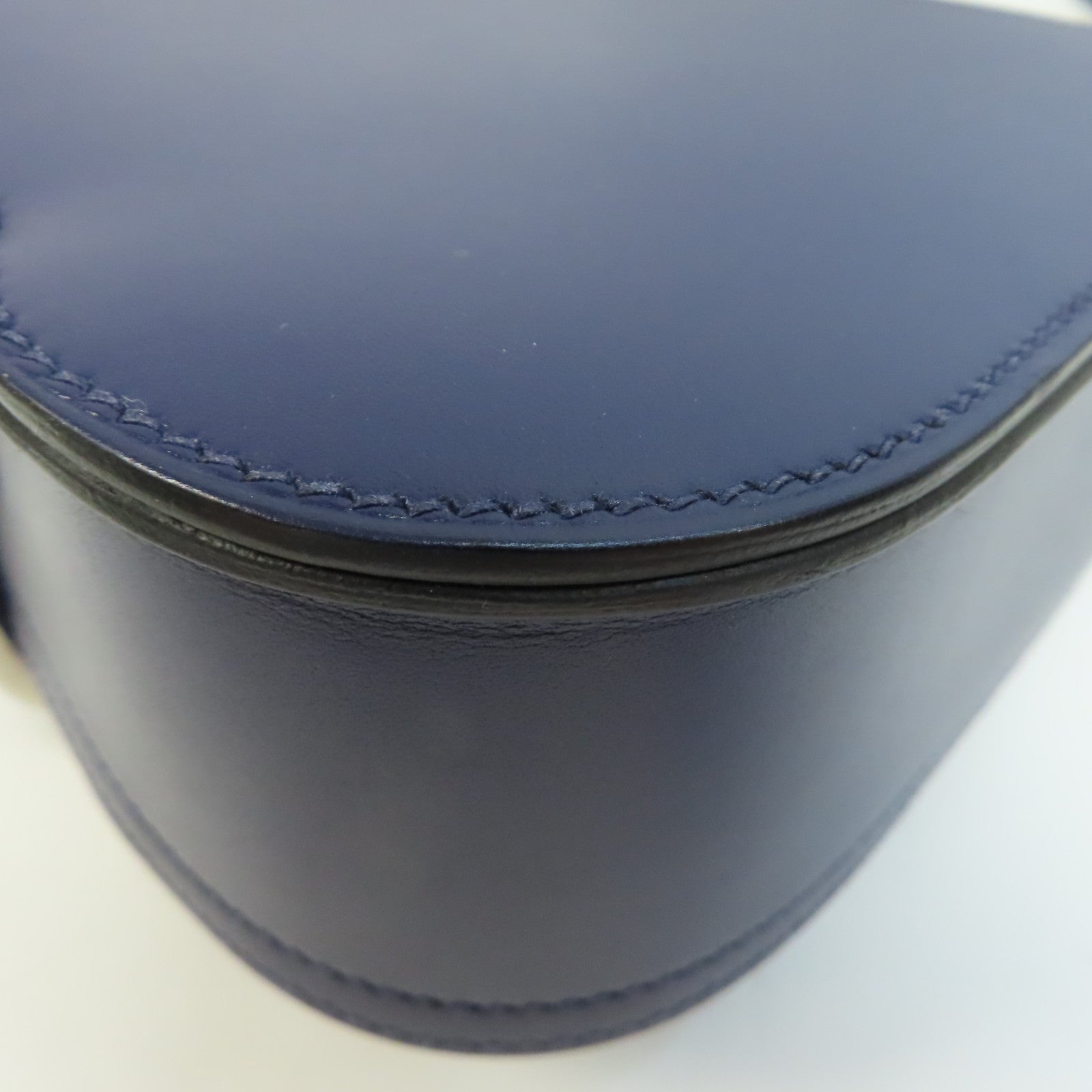 HERMES 【激減優惠】Tadelakt皮革Della Cavalleria Mini銀扣肩背袋Bleu Saphir/藍色