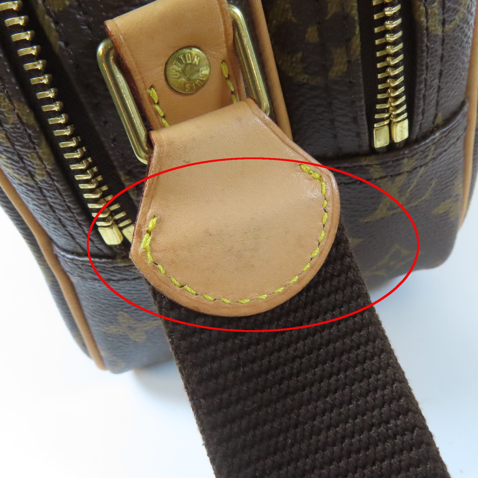 LOUIS VUITTON Monogram Reporter PM金扣肩背袋啡色