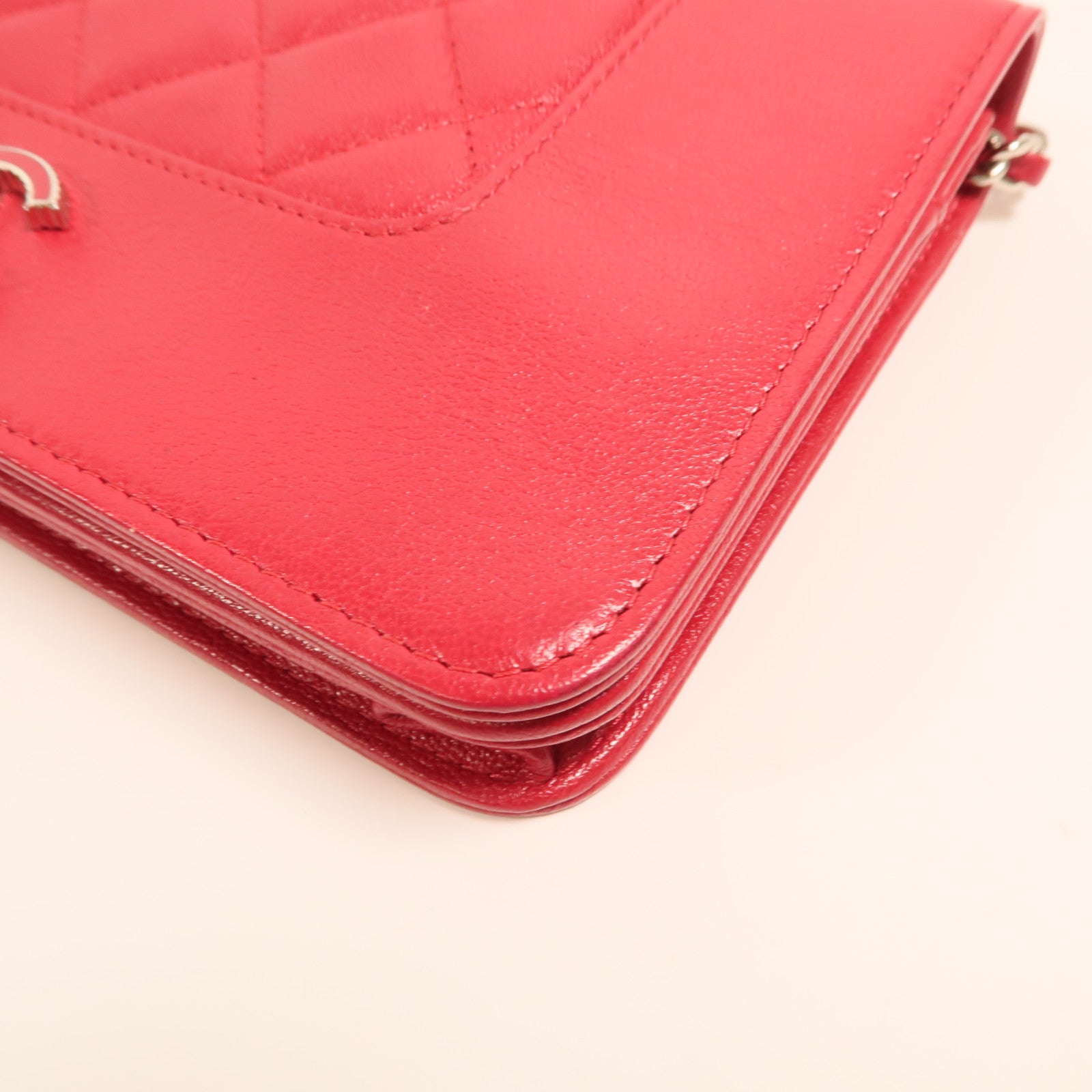CHANEL 牛皮皮革WOC Wallet On Chain銀扣鏈帶肩背袋