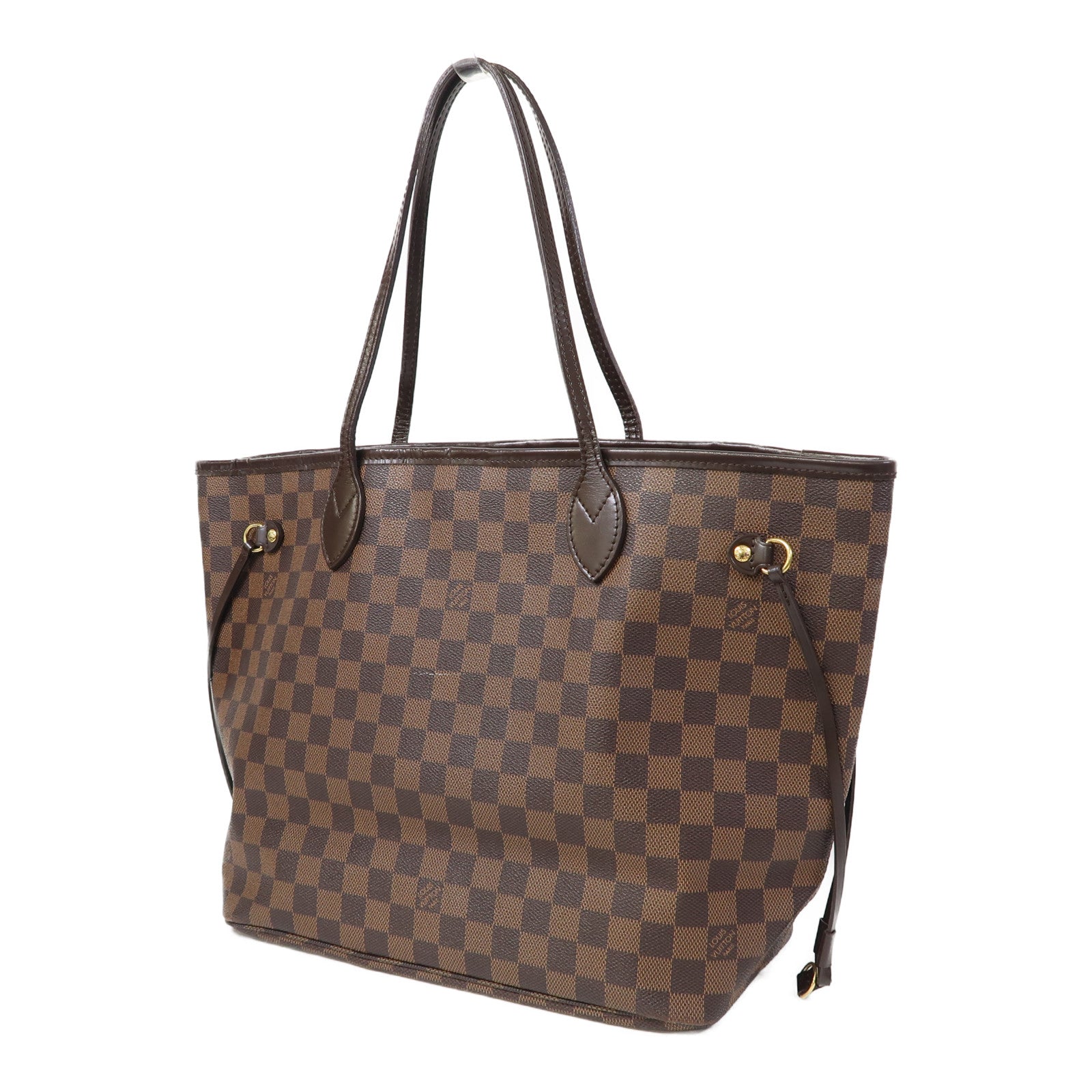 LOUIS VUITTON 【激減優惠】Damier Ebene Neverfull MM金扣肩背袋啡色