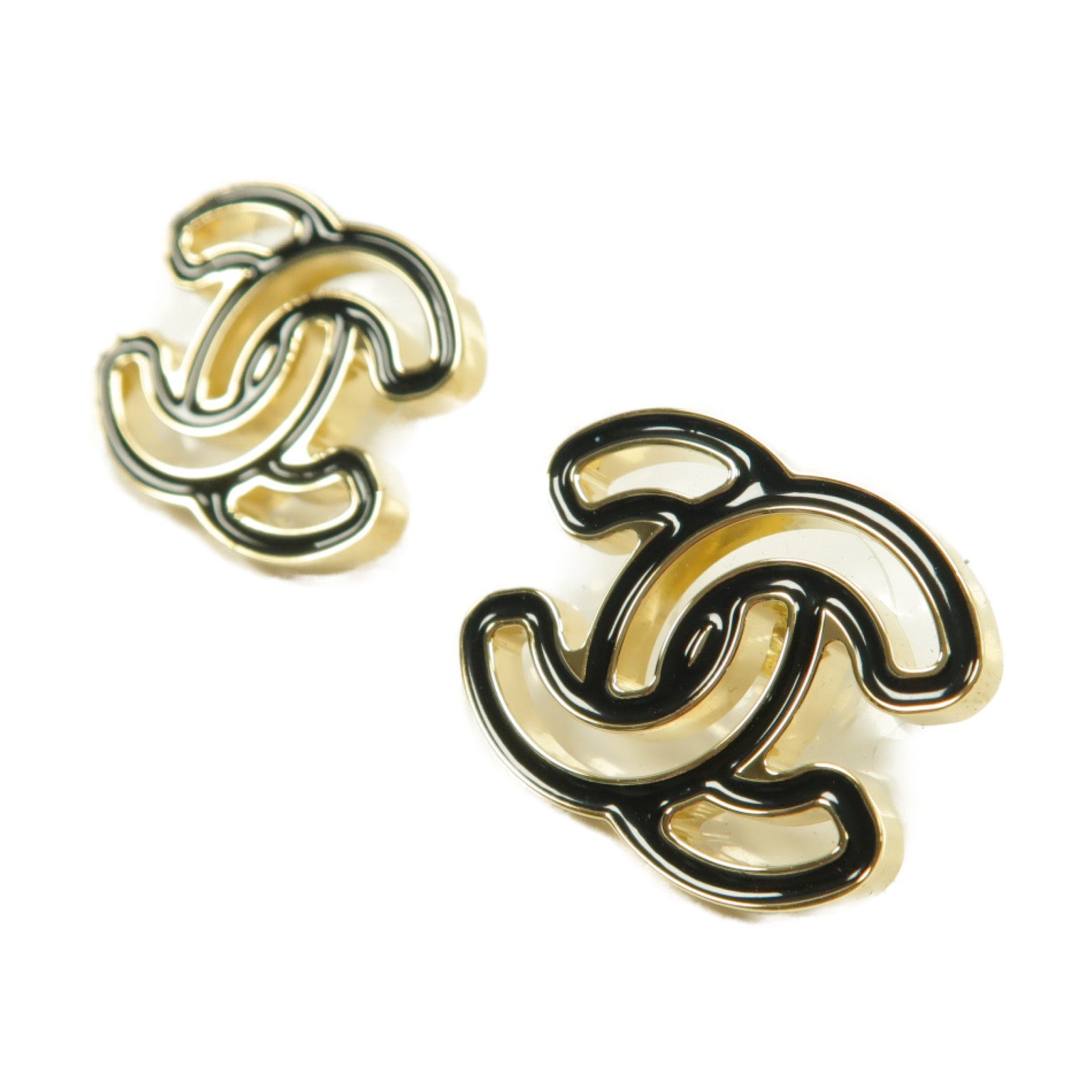 CHANEL 【激減優惠】金屬Earrings耳環黑色/銀色