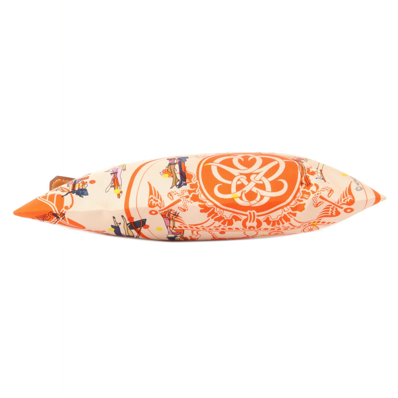 HERMES 絲質Silky Pocket Cosmetic Pouch小袋Geranium/Nata/Gold