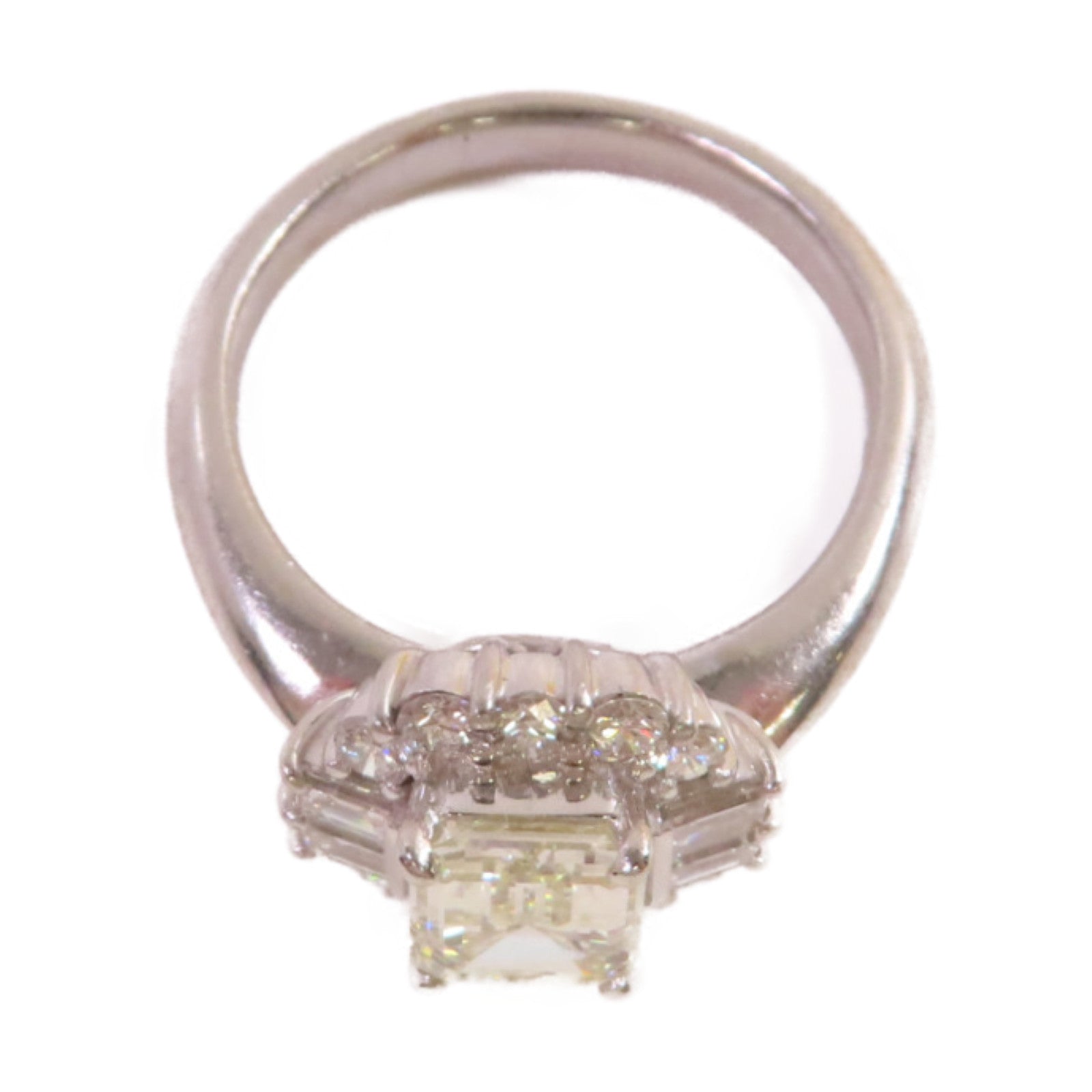 JEWELRY PT900鉑金/2.077ct鑽石/0.88ct鑽石Diamond Ring戒指US#8