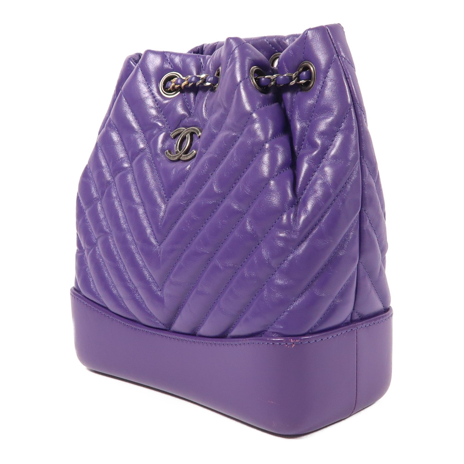 CHANEL 皮革Gabrielle BackPack鏈帶背包