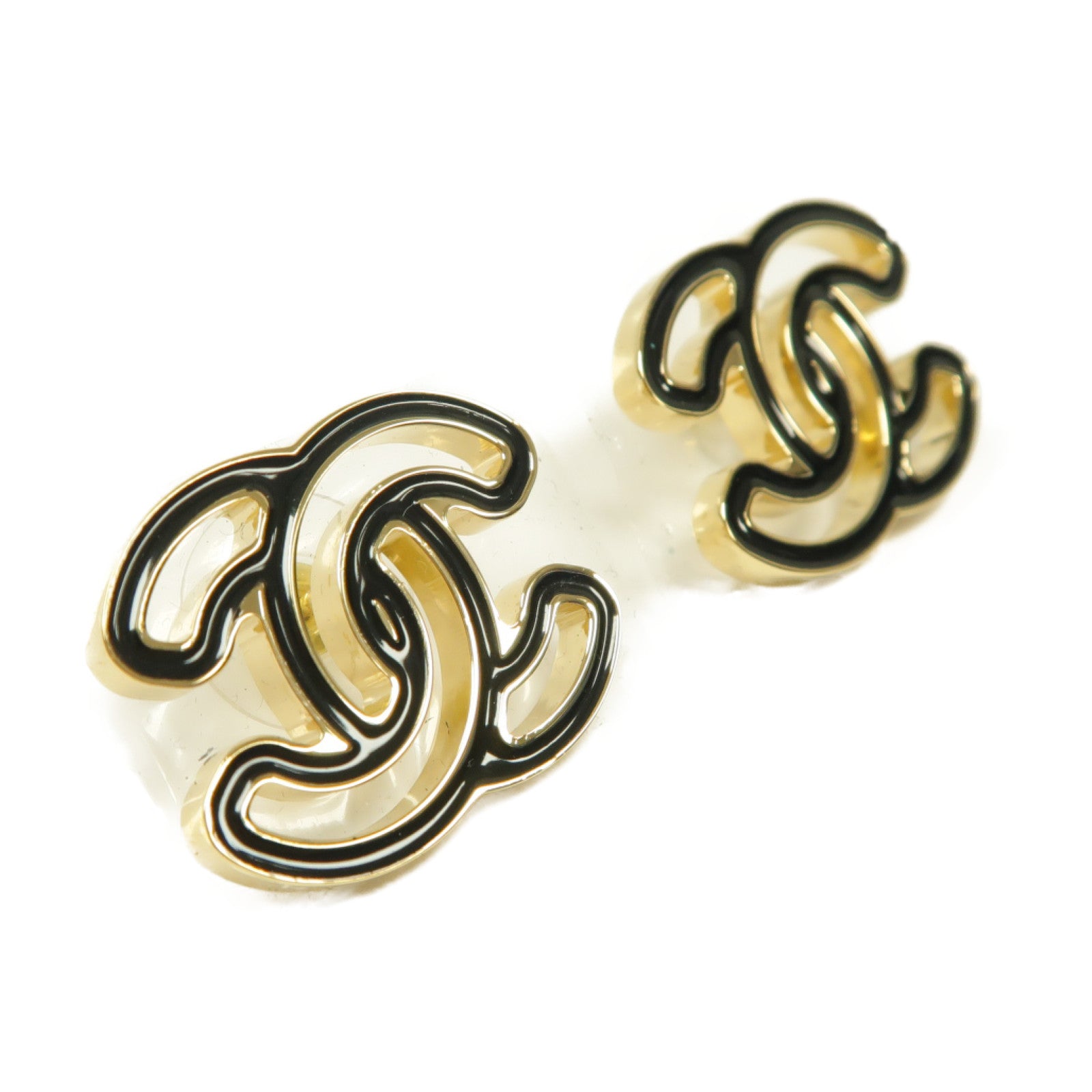 CHANEL 【激減優惠】金屬Earrings耳環黑色/銀色