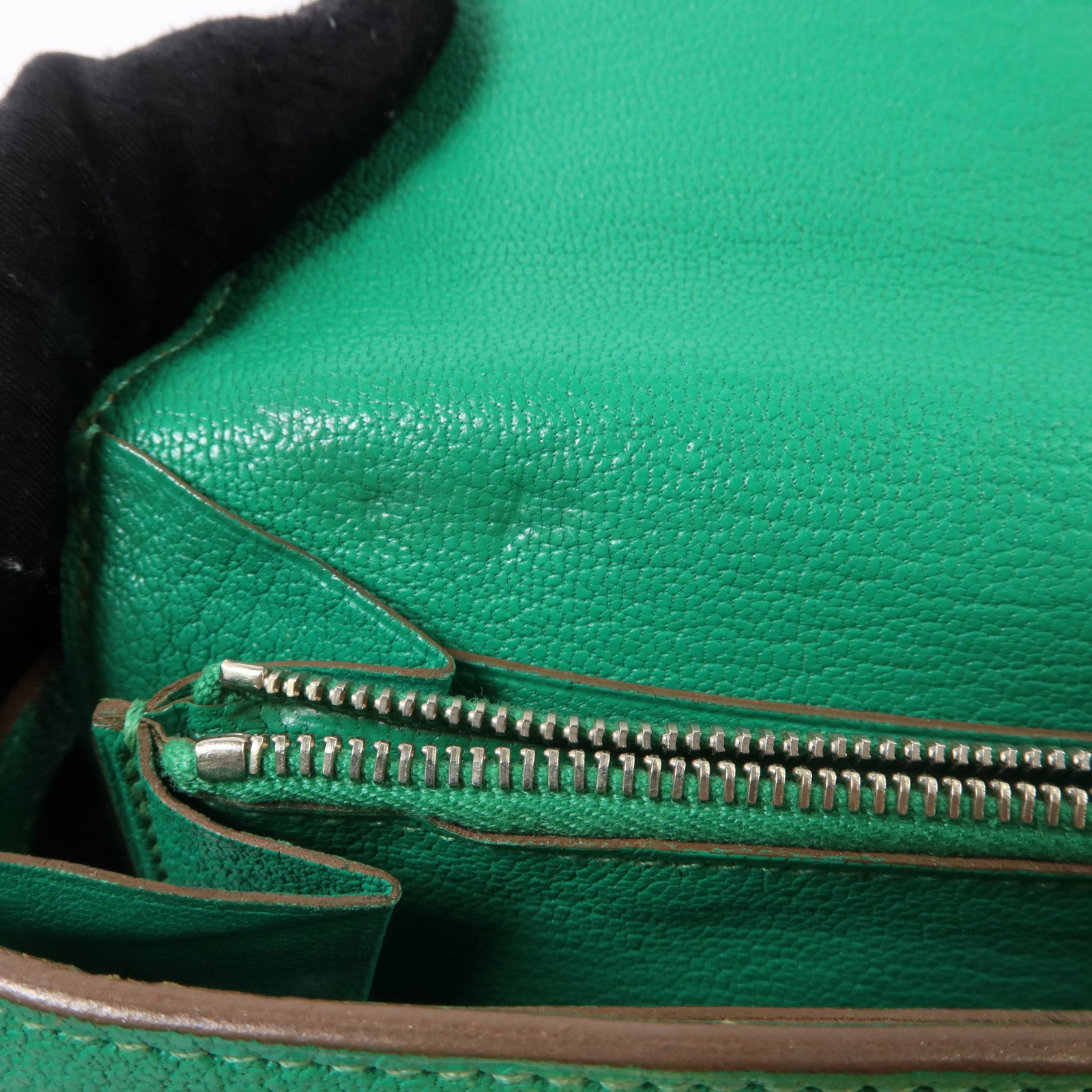 HERMES Chevre皮革Kelly Wallet長錢包Bambou