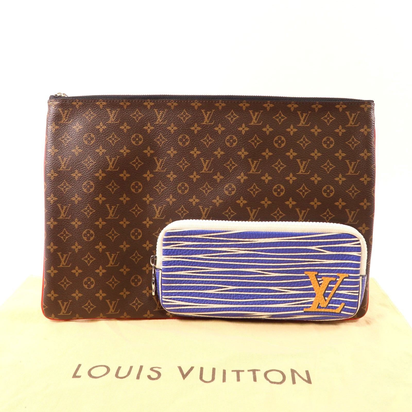 LOUIS VUITTON LV GHW Patchwork Pochette A4 Clutch Bag M69690 Monogram Brown