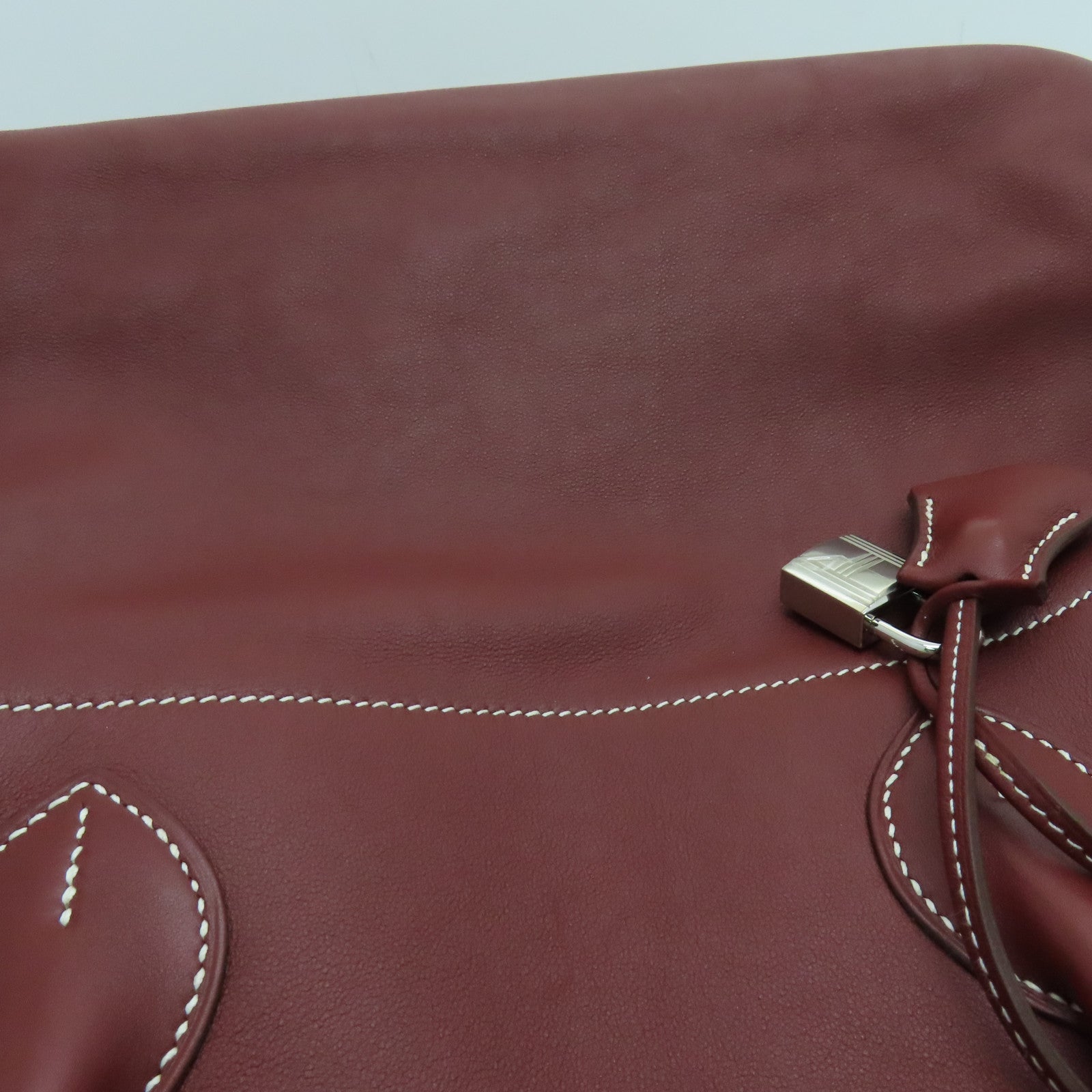 HERMES Veau Swift Leather Bolide Relax 35 Handle Bag Silver Buckle