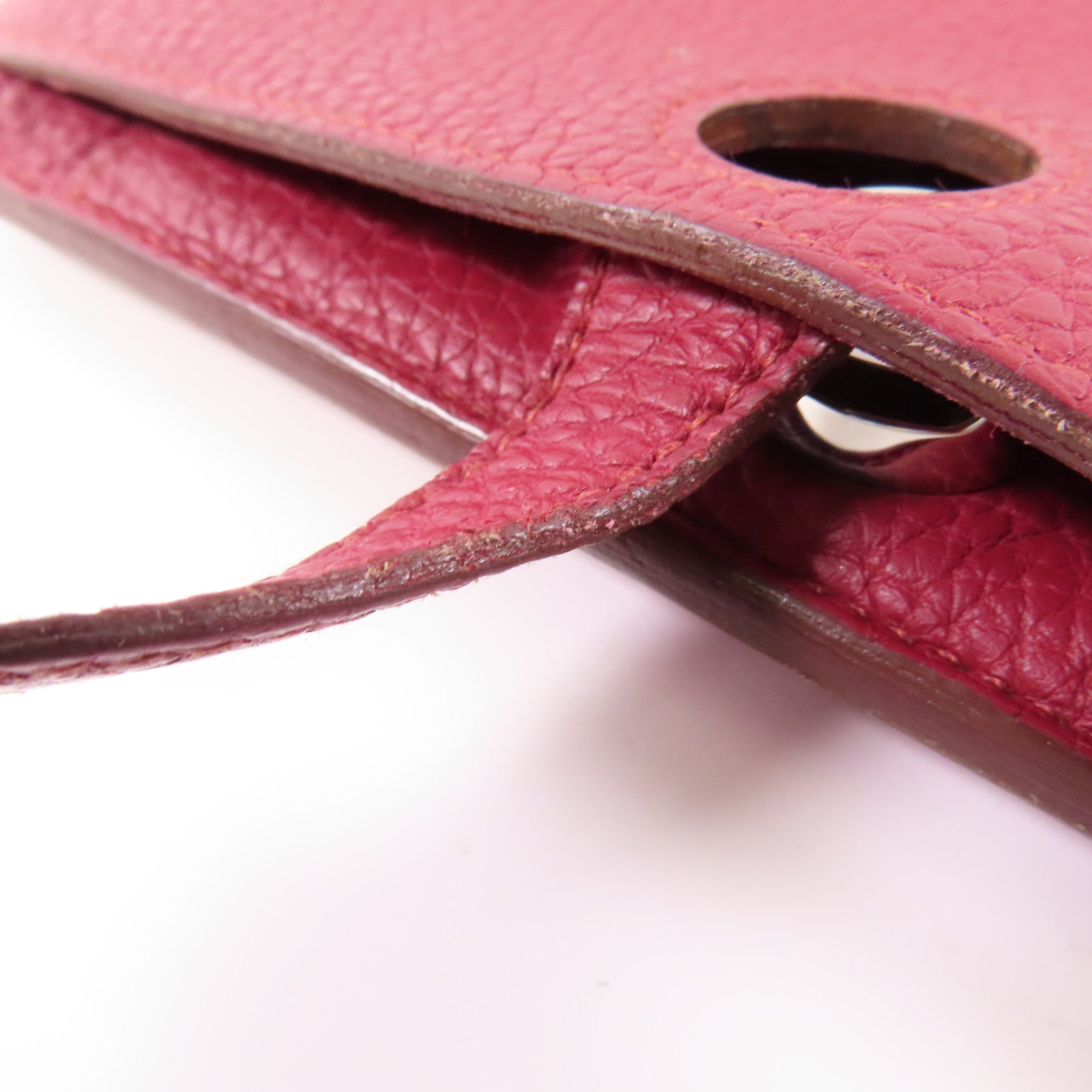 HERMES PHW Dogon GM Long Wallet Clemence Leather B5 Rubis