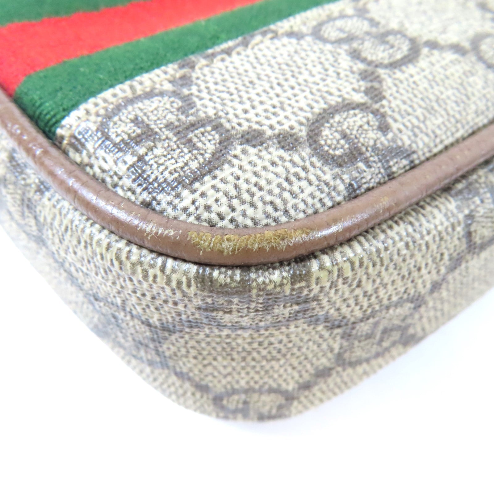 GUCCI 塗層帆布Ophidia Phone Bag金扣肩背袋啡色
