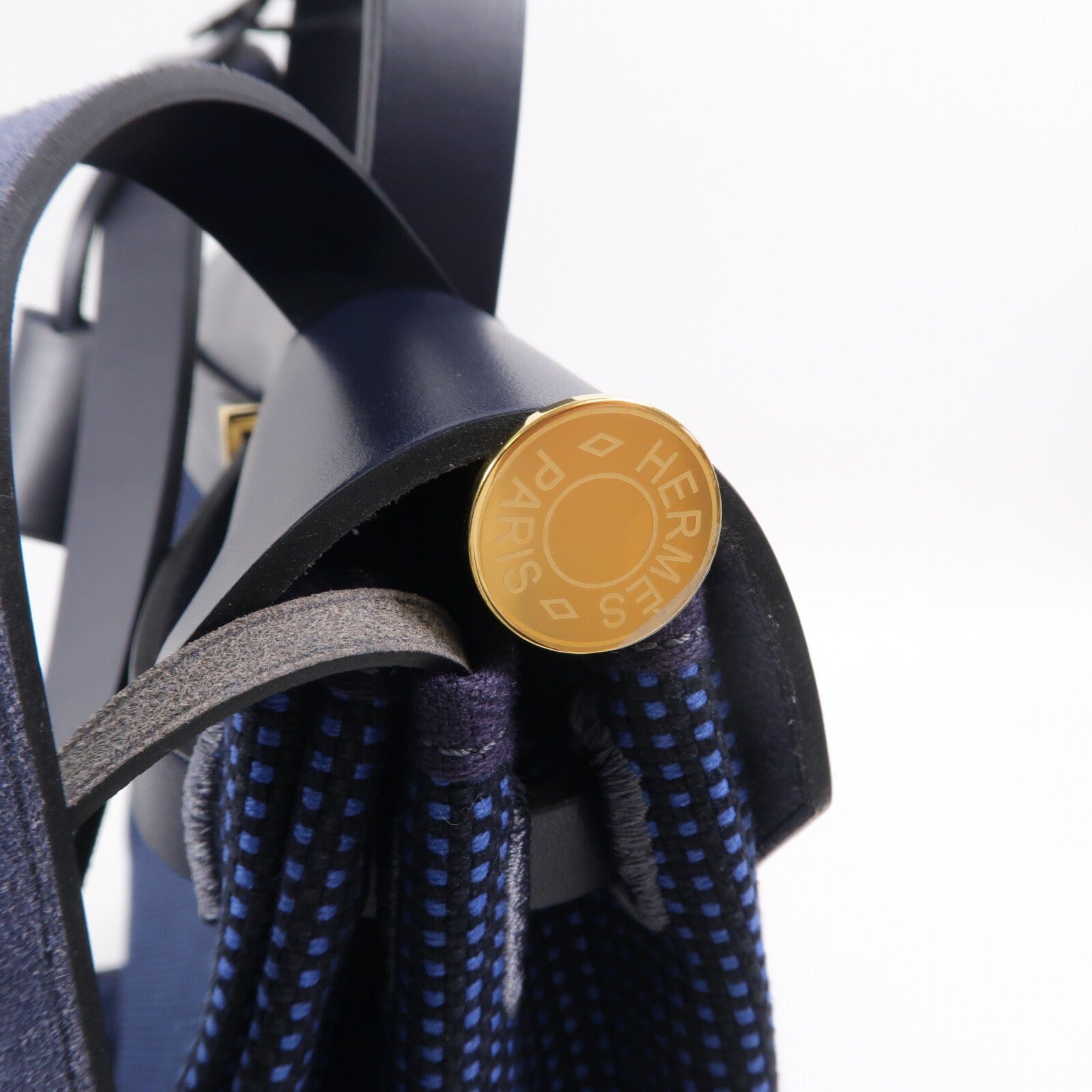 HERMES 帆布Herbag PM手挽肩背兩用袋Bleu Indigo