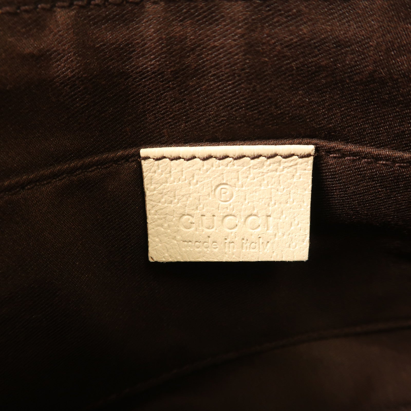 GUCCI 帆布Chain Shoulder金扣鏈帶肩背袋米色