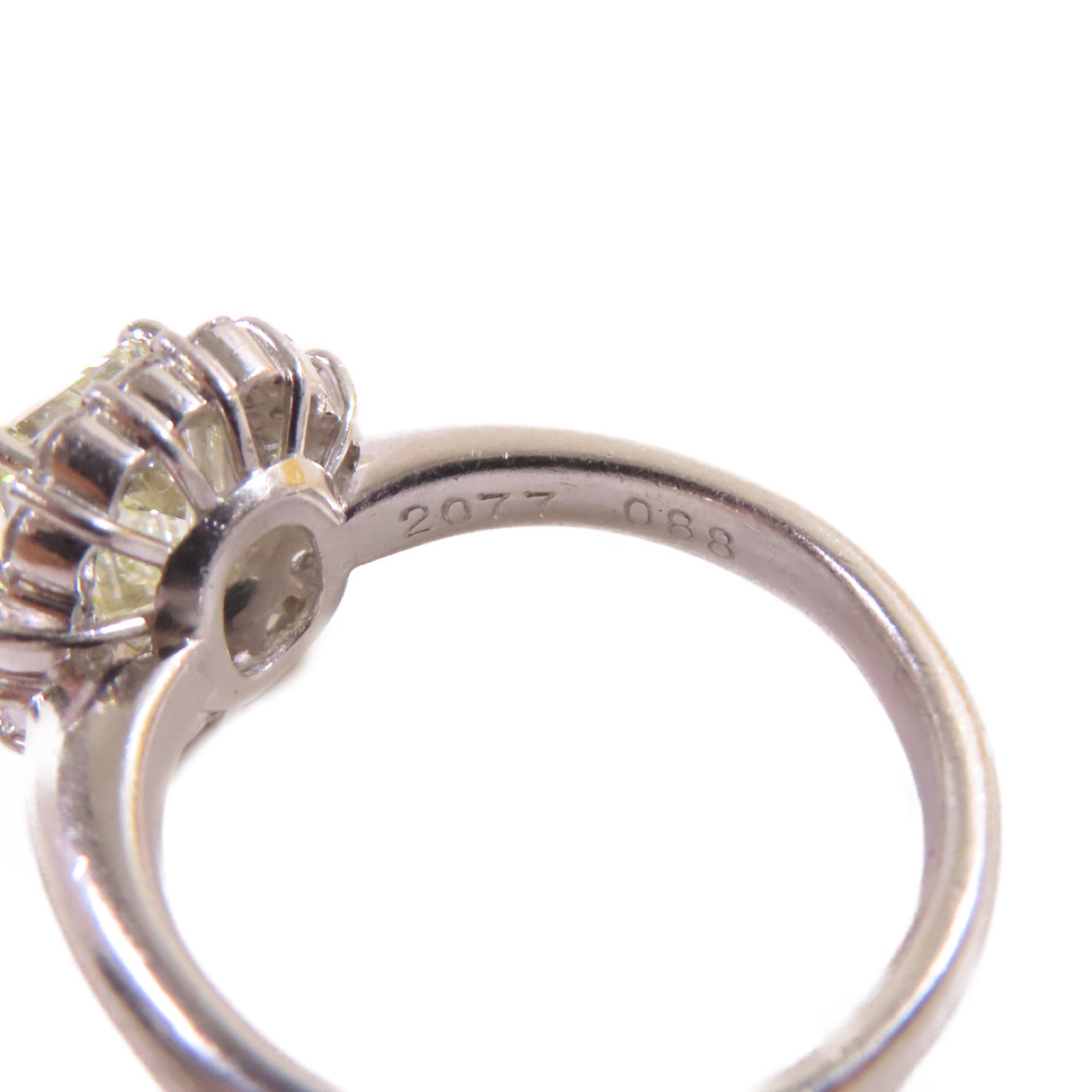 JEWELRY PT900鉑金/2.077ct鑽石/0.88ct鑽石Diamond Ring戒指US#8