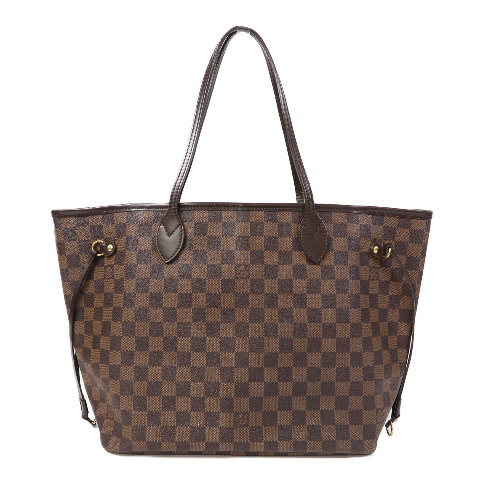 LOUIS VUITTON 【激減優惠】Damier Ebene Neverfull MM金扣肩背袋啡色