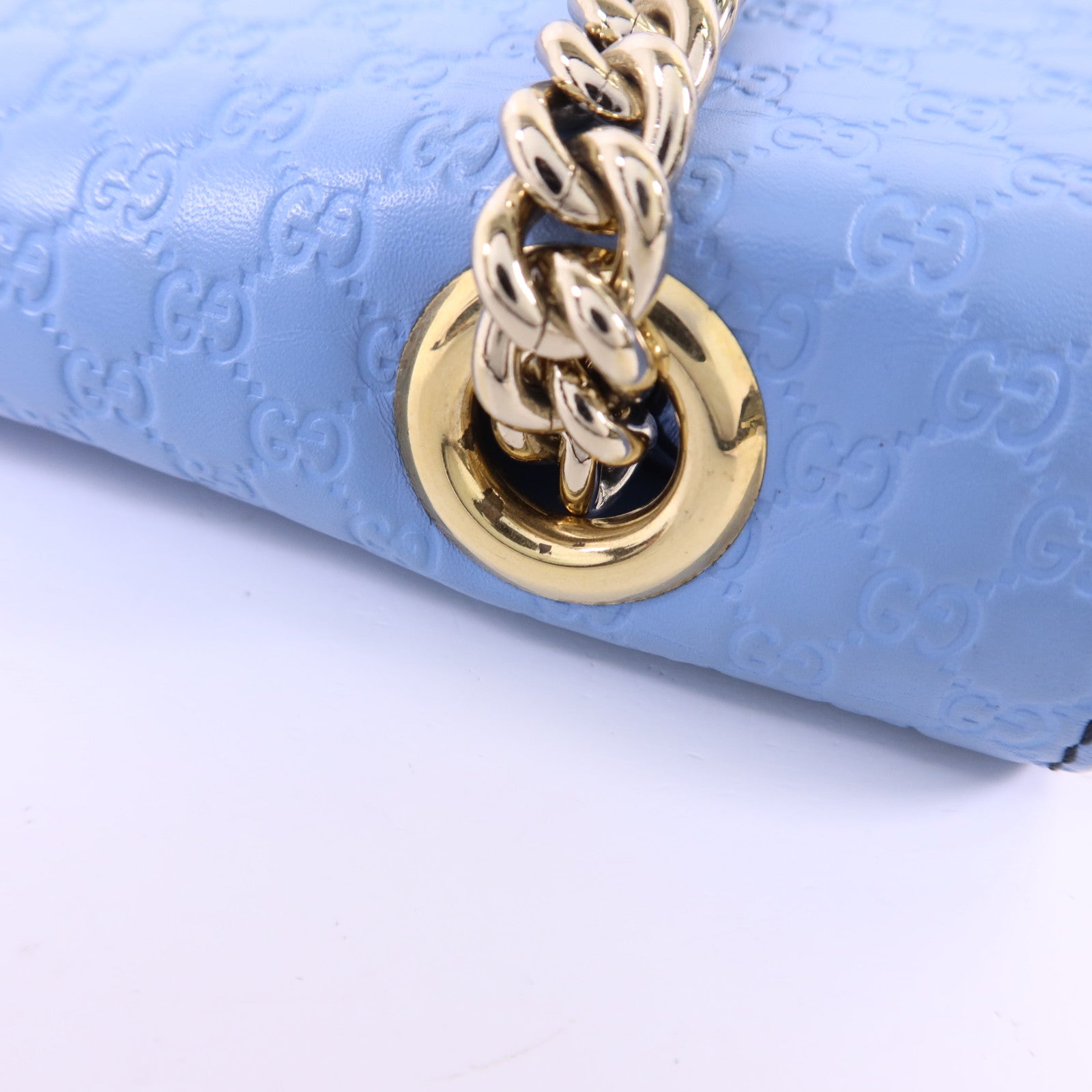 GUCCI 牛皮皮革Chain Shoulder金扣肩背袋