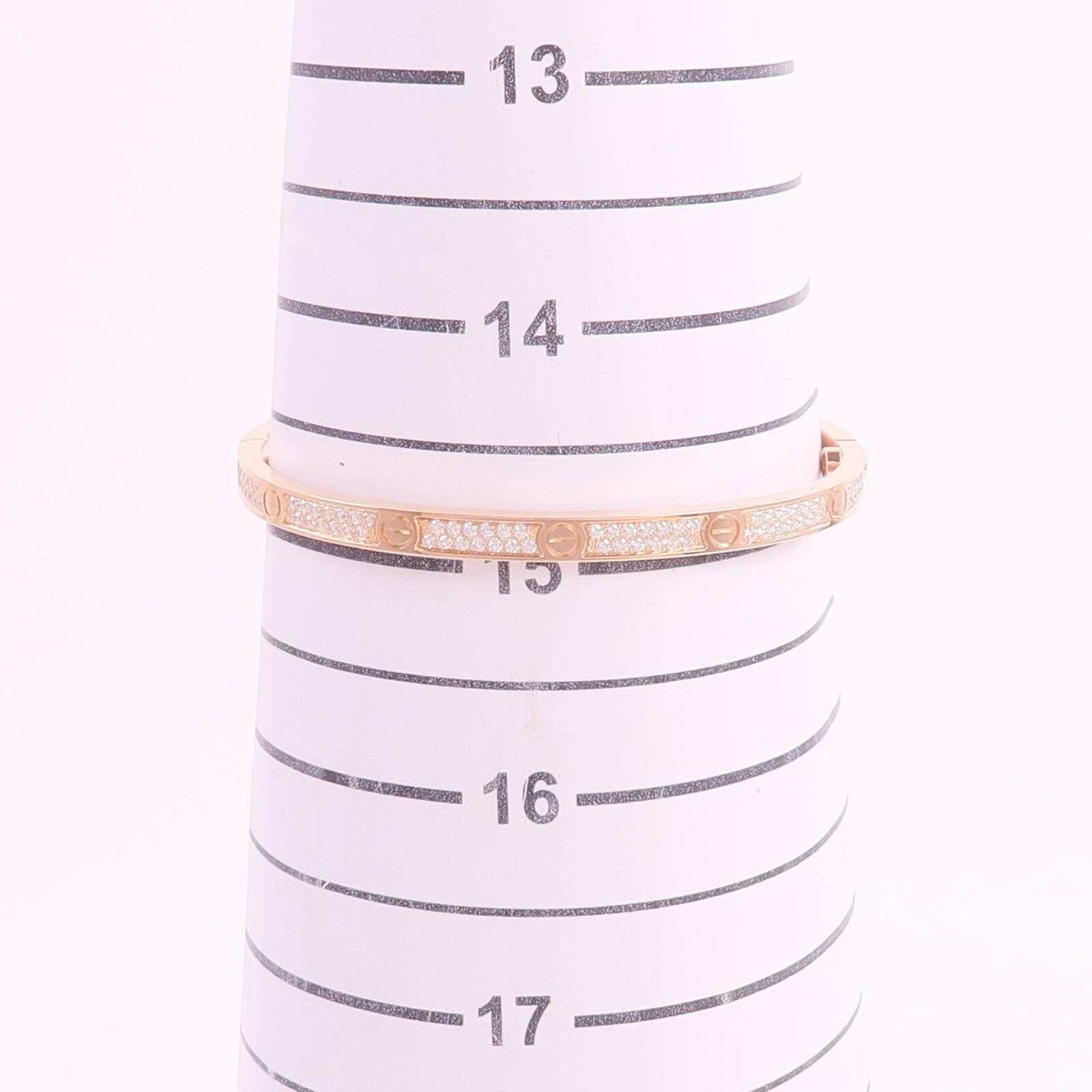 CARTIER 18K玫瑰金Love Bracelet Small Model Paved鑽石手鐲