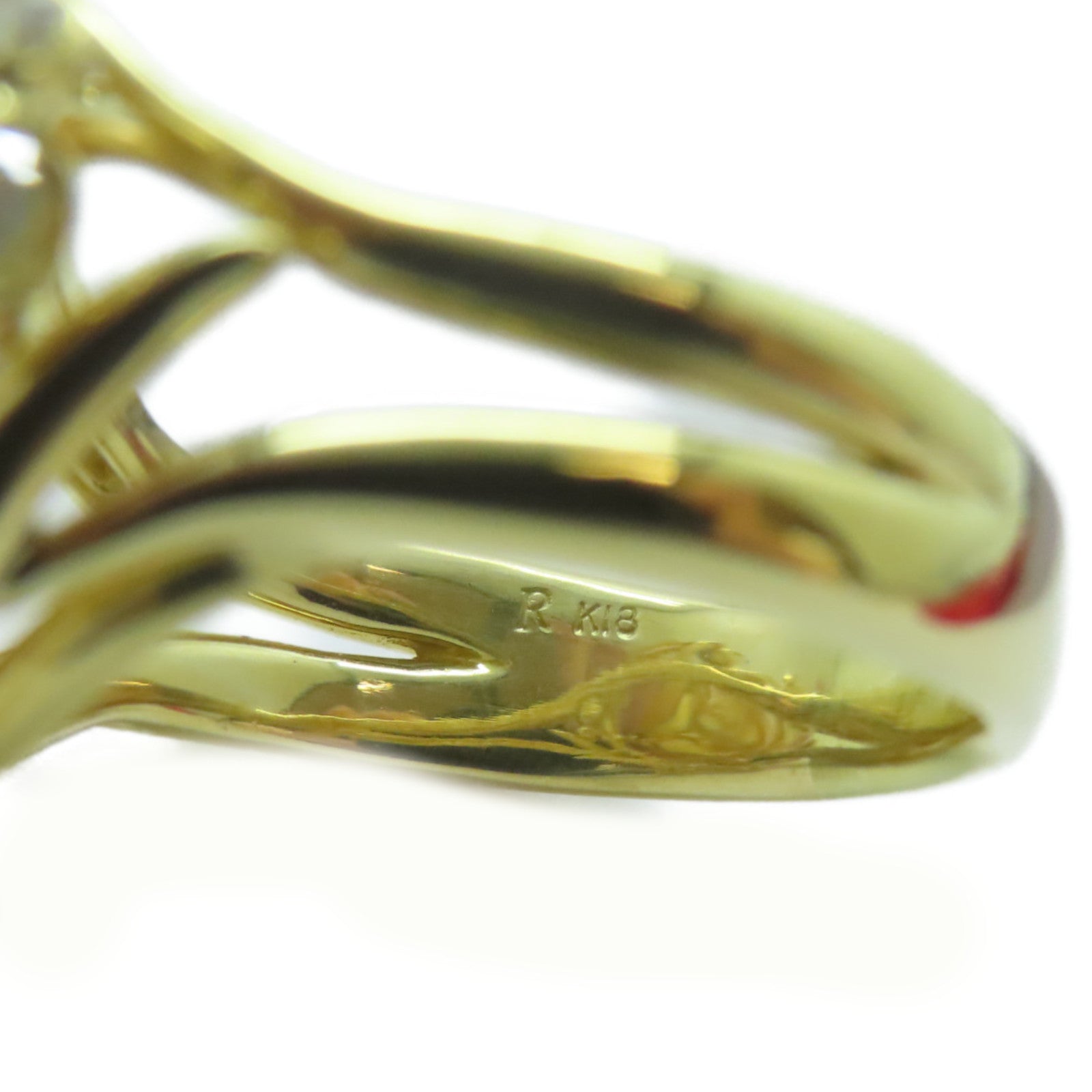 JEWELRY 18K黃金Pearl Ring珍珠13.1mm/0.88ct鑽石戒指US#8.75