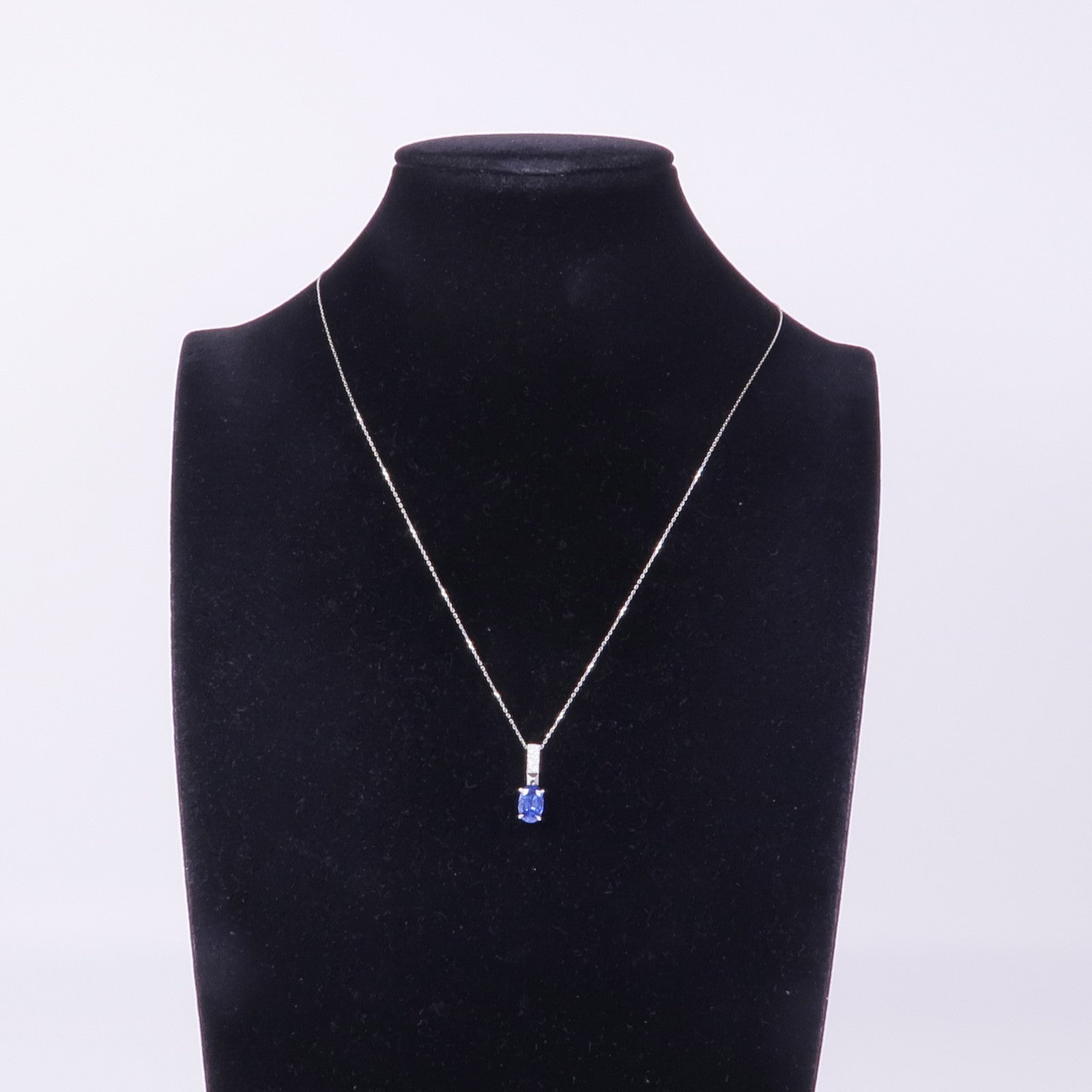 JEWELRY PT900/PT850鉑金Sapphire Diamond Necklace藍寶石/鑽石項鍊