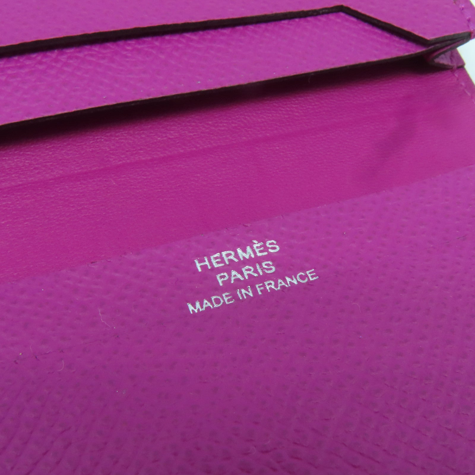 HERMES 【激減優惠】Epsom皮革Bearn Card Case銀扣卡片套Rose Pourpre玫瑰紫色