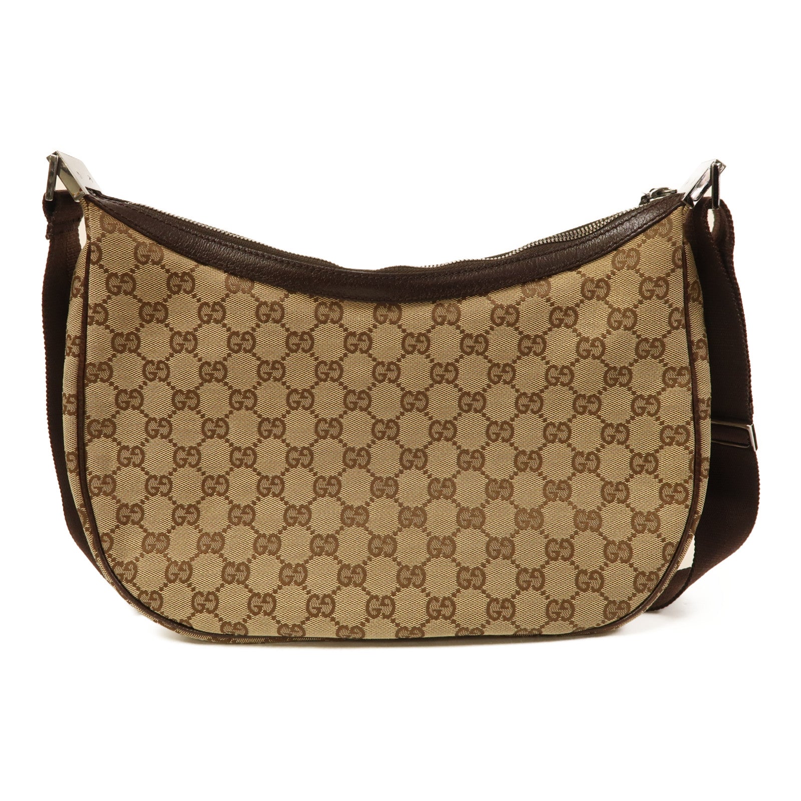 GUCCI 帆布Shoulder Bag銀扣肩背袋