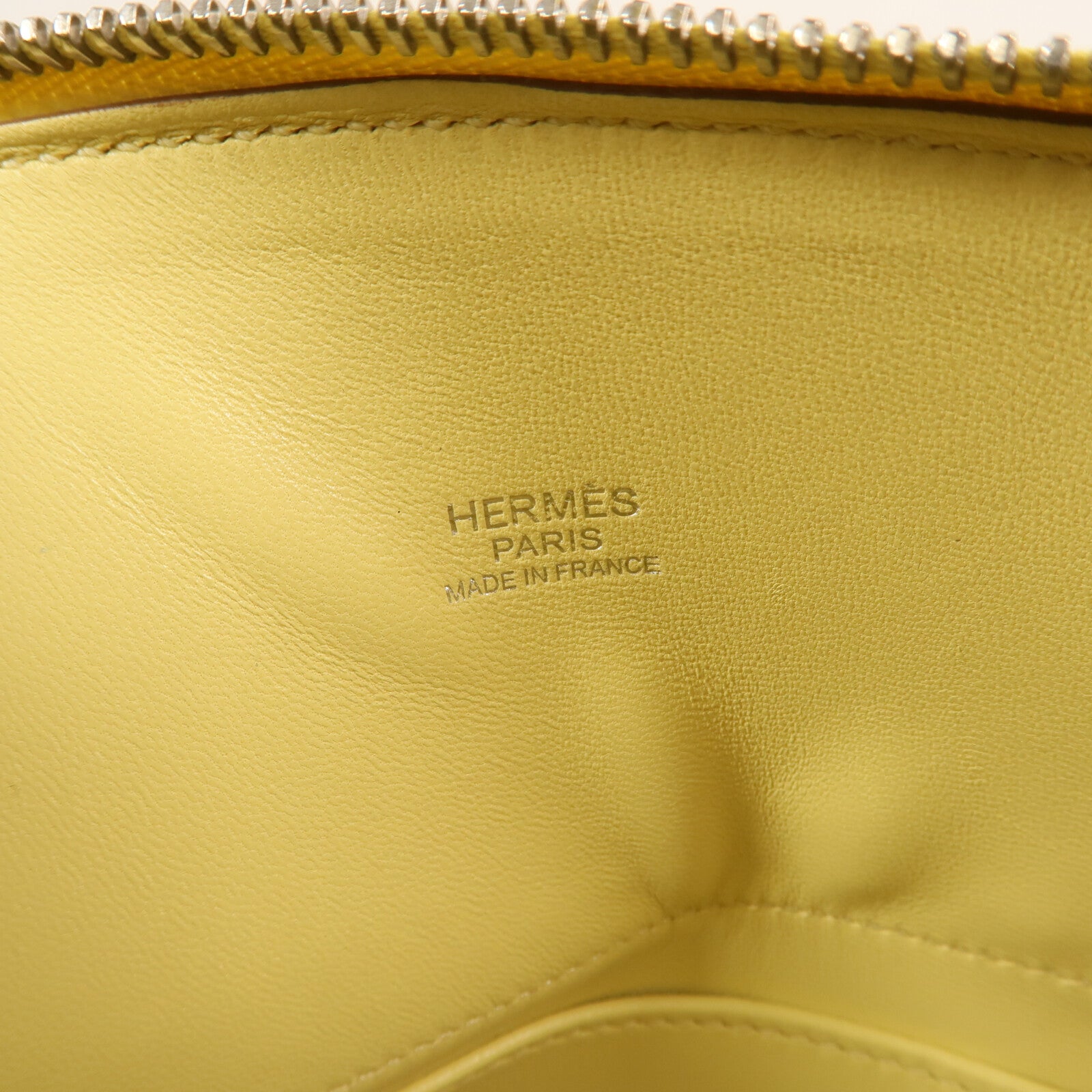 HERMES Epsom皮革Bolide 27銀扣手挽肩背兩用袋Jaune Poussin