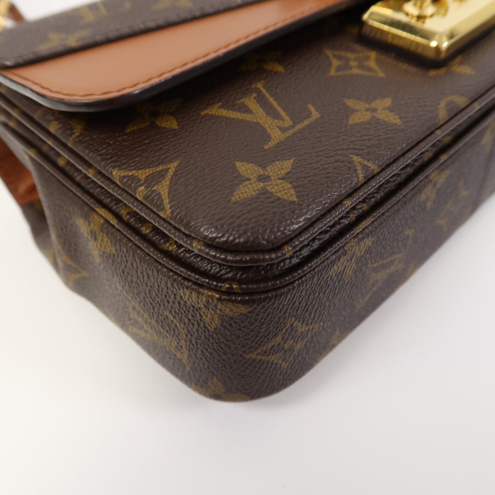 LOUIS VUITTON 【激減優惠】Monogram Marceau金扣鏈帶肩背袋啡色