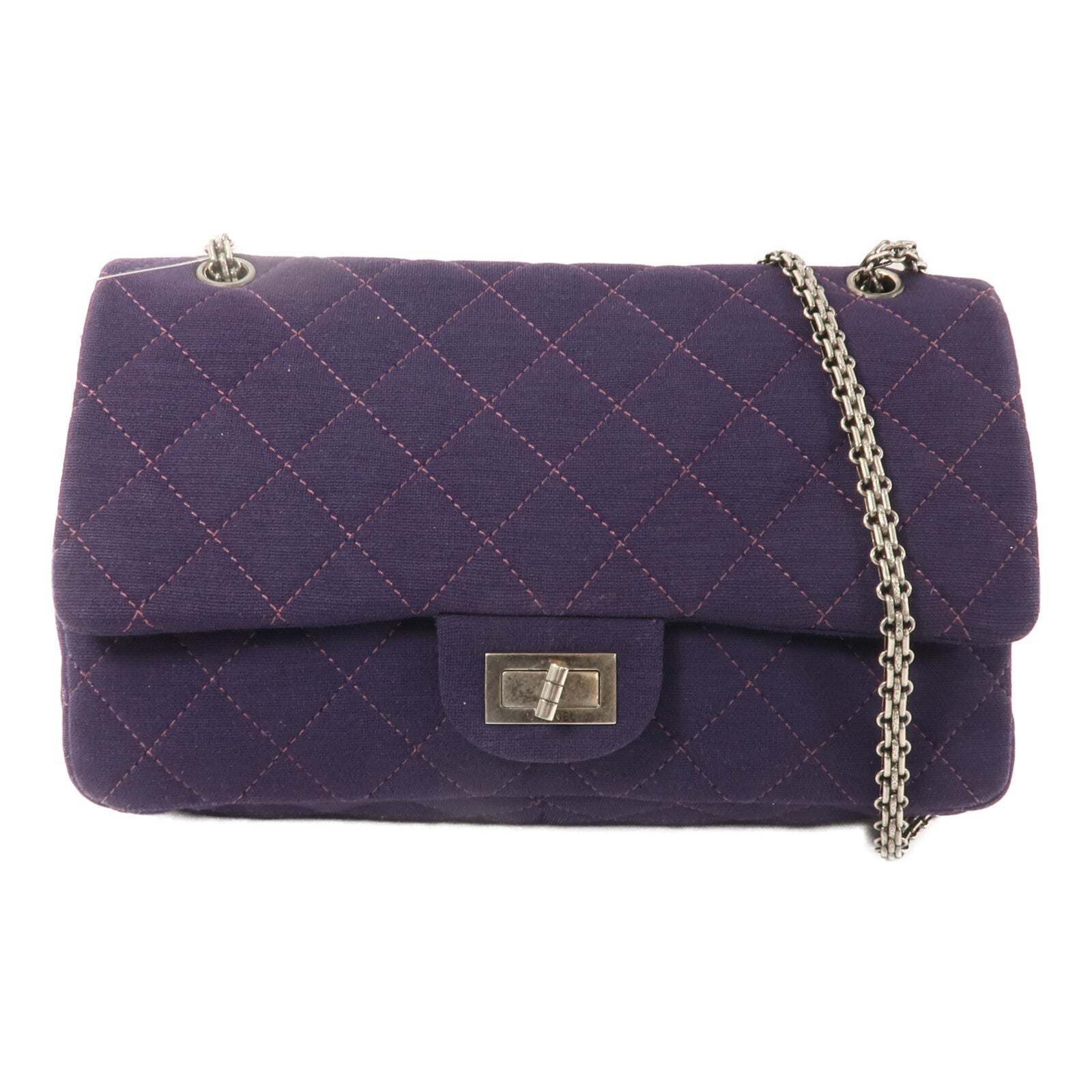 CHANEL 棉布2.55 Maxi鏈帶肩背袋