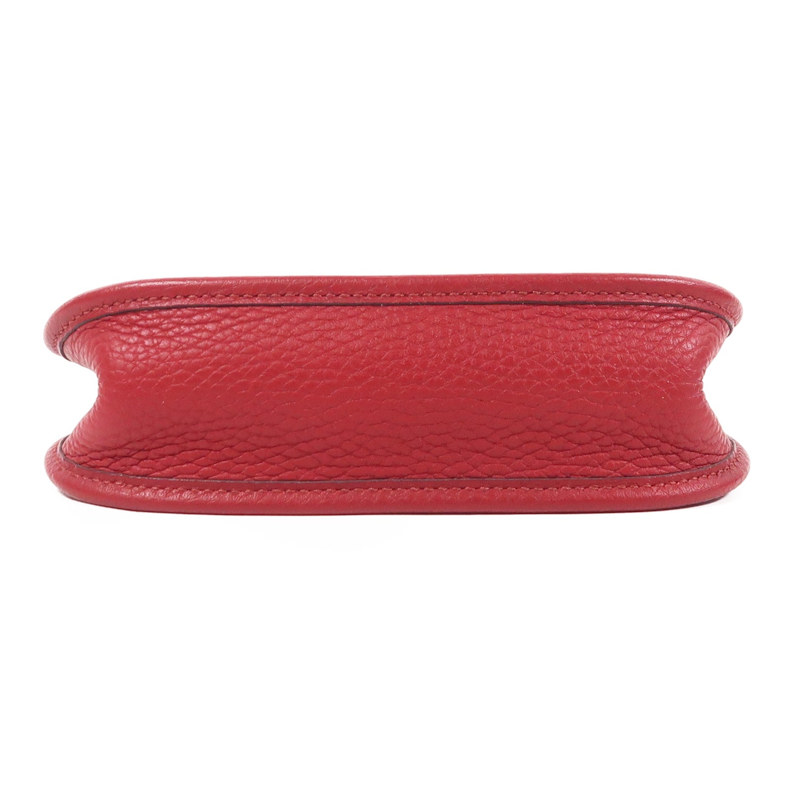HERMES GHW Evelyne TPM Shoulder Bag Taurillon Clemence Leather Rouge H
