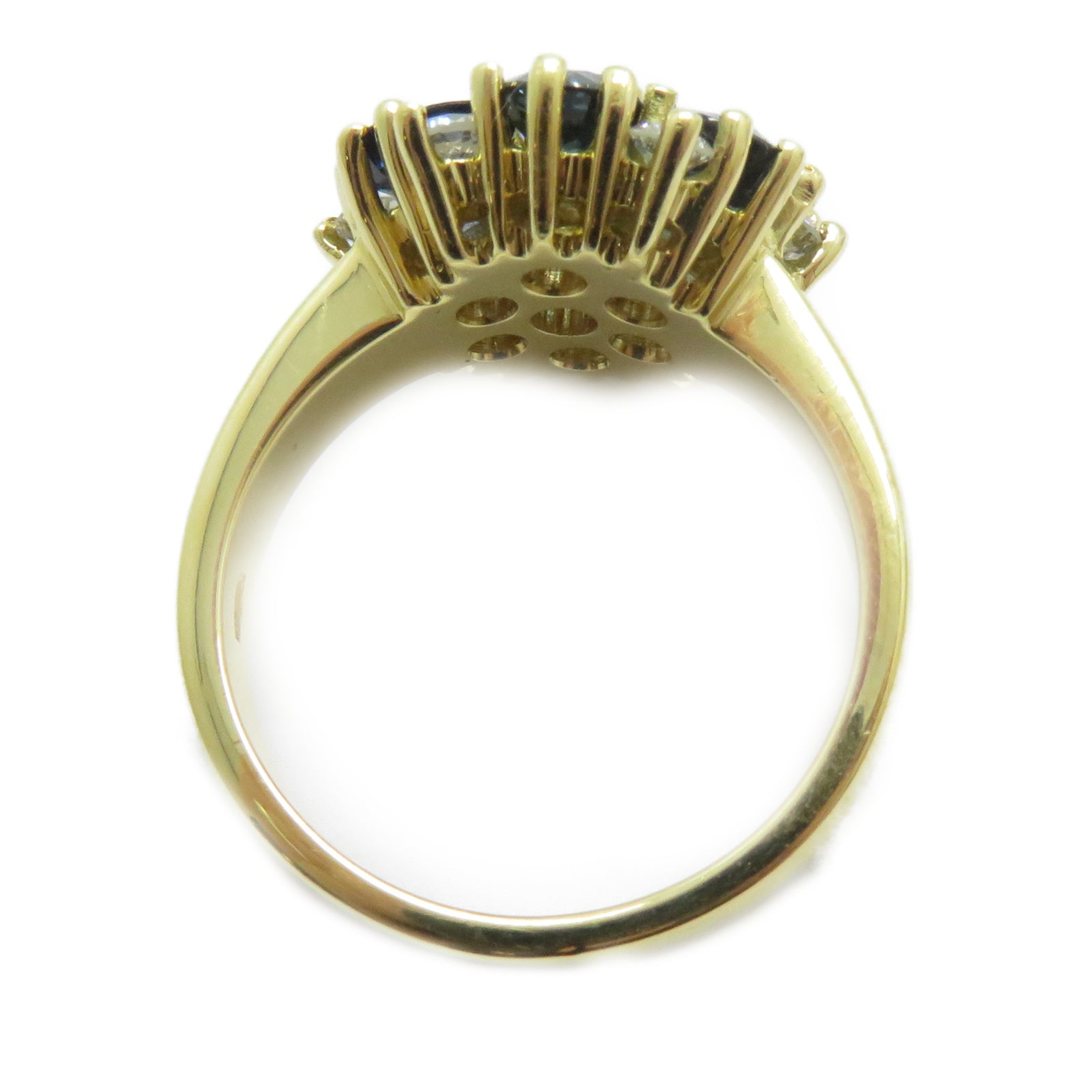 JEWELRY 【激減優惠】18K黃金Sapphire Ring藍寶石鑽石戒指US#7.25