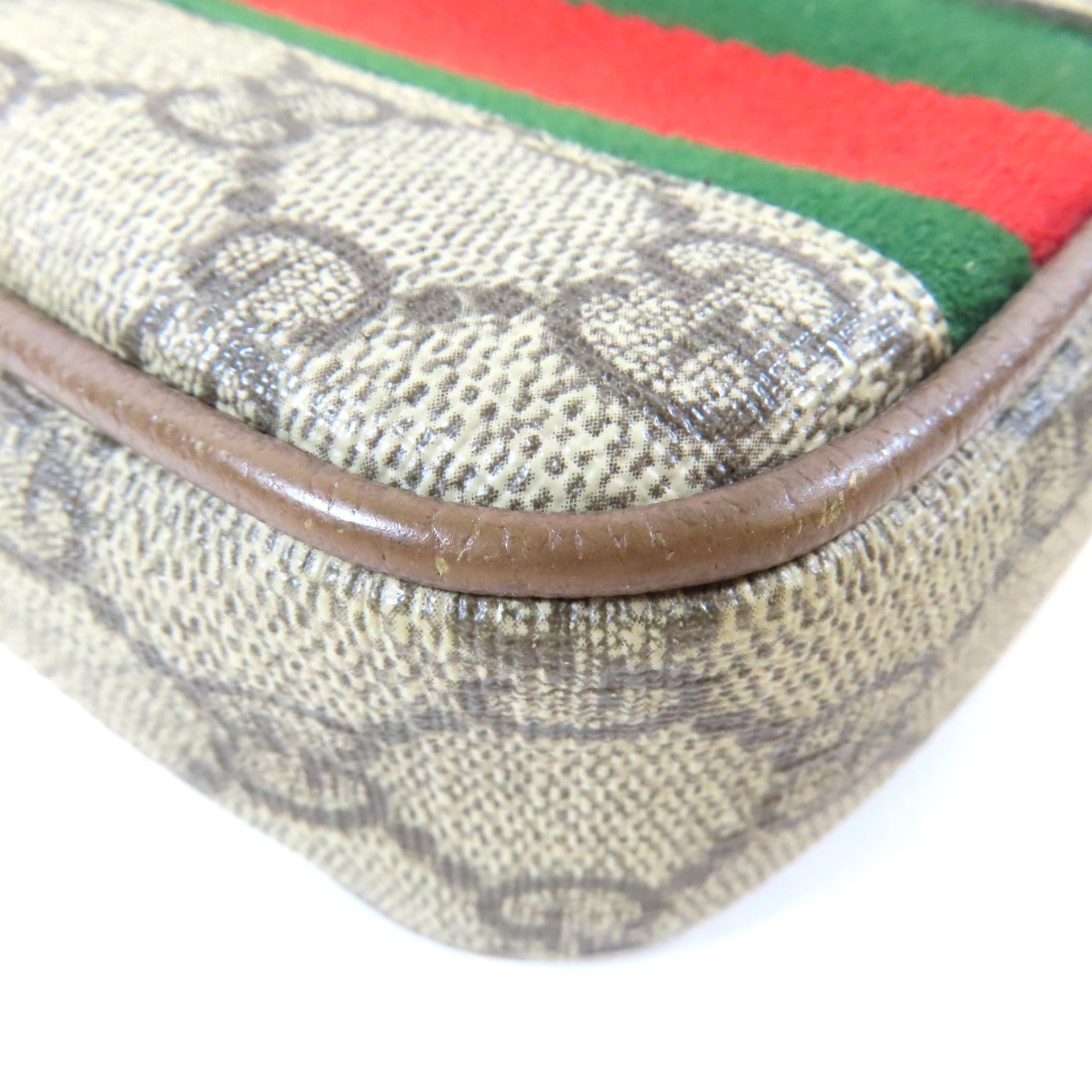 GUCCI 塗層帆布Ophidia Phone Bag金扣肩背袋啡色