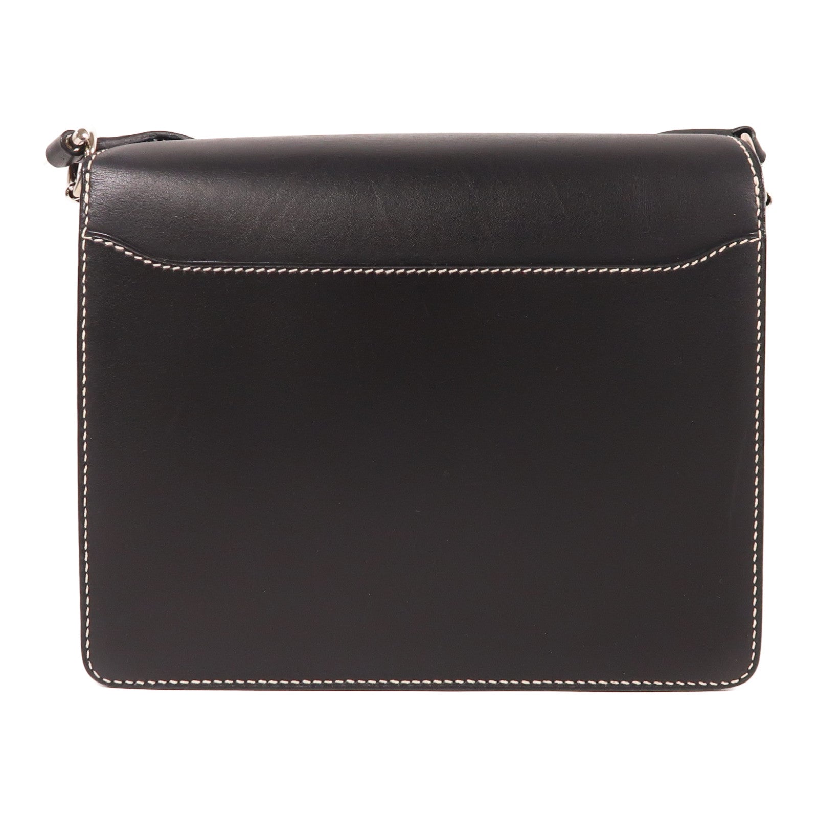 HERMES Evercolor皮革Roulis 23銀扣肩背袋Noir