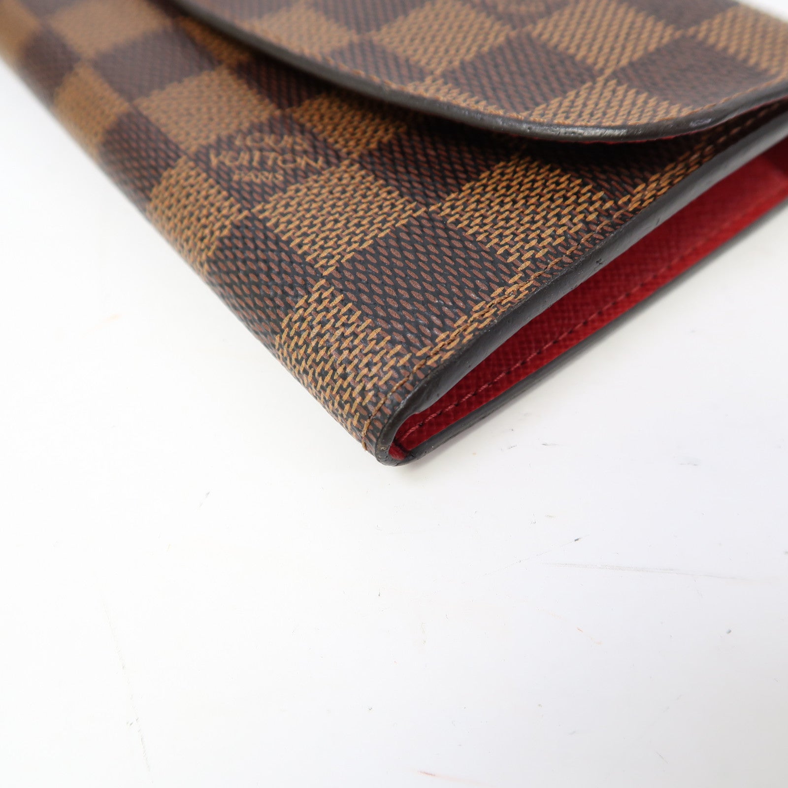 LOUIS VUITTON Damier Ebene Emilie Wallet金扣長錢包啡色