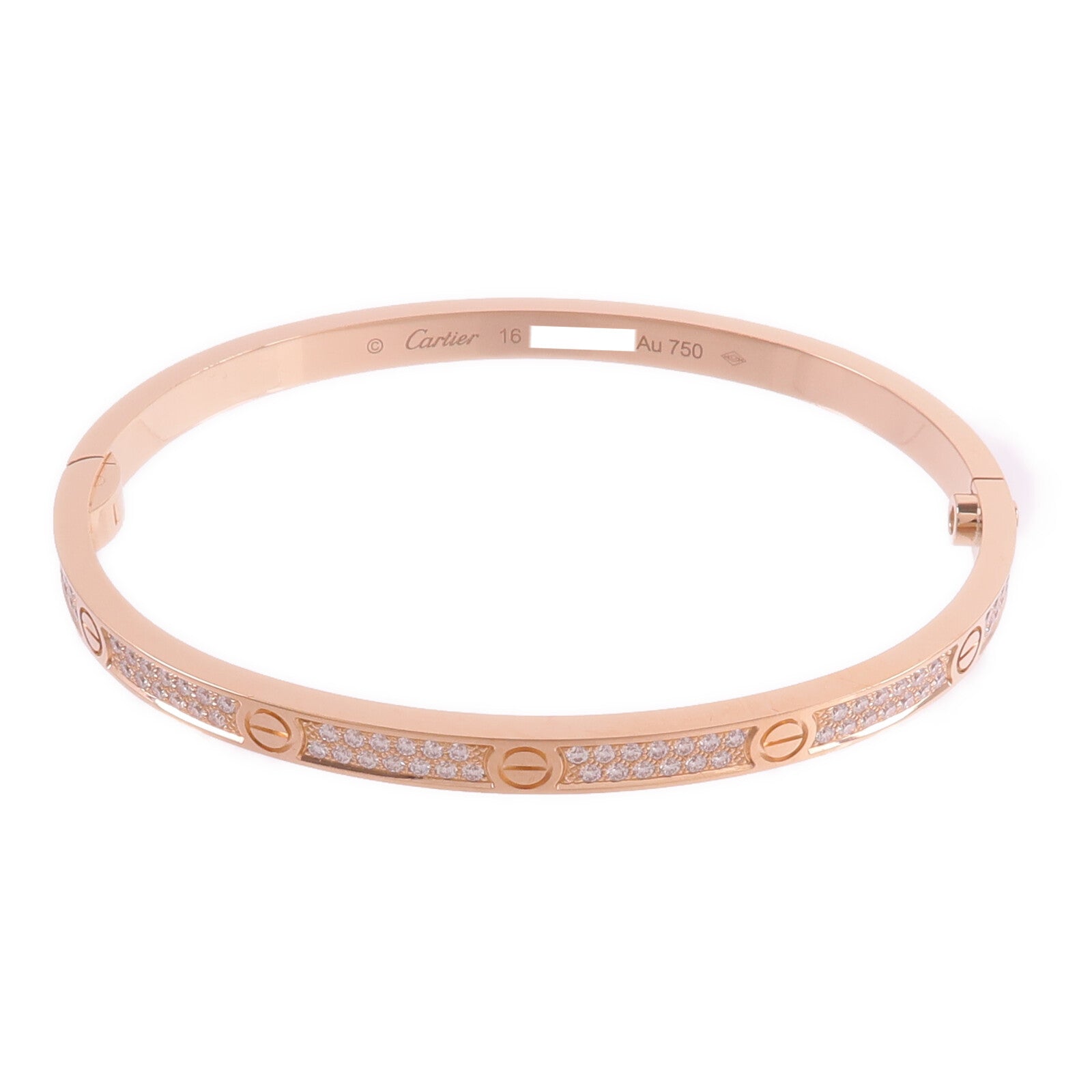 CARTIER 18K玫瑰金Love Bracelet Small Model Paved鑽石手鐲