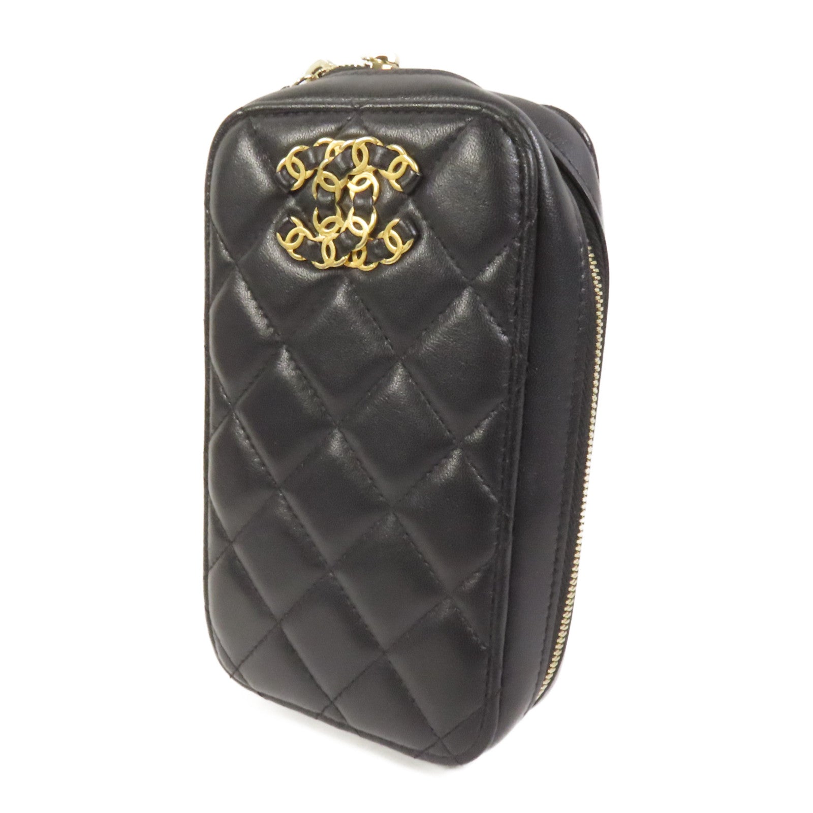 CHANEL 羊皮皮革Shoulder Bag金扣鏈帶肩背袋