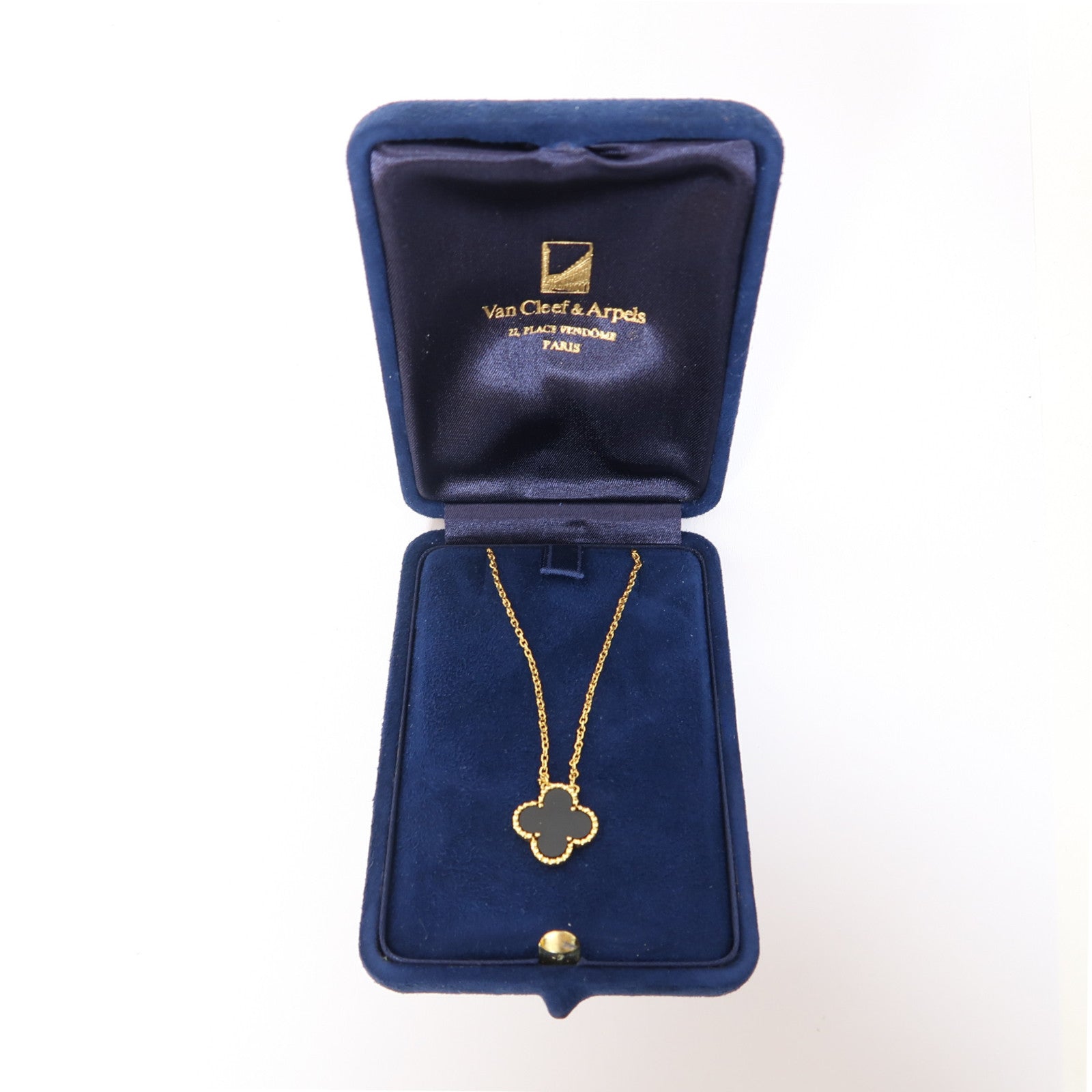 Van Cleef & Arpels 【激減優惠】18K黃金/瑪瑙Vintage Alhambra Pendant項鍊金色/黑色