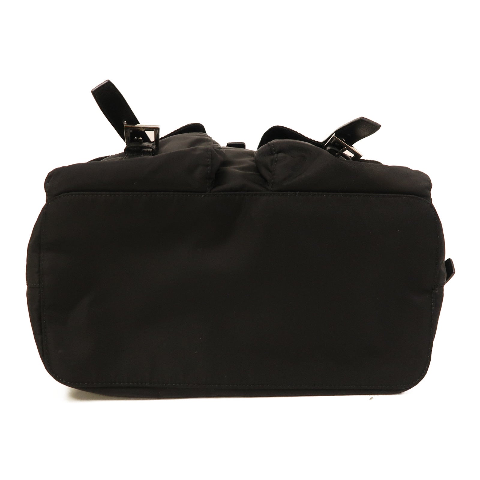 PRADA 尼龍Backpack銀扣背包黑色
