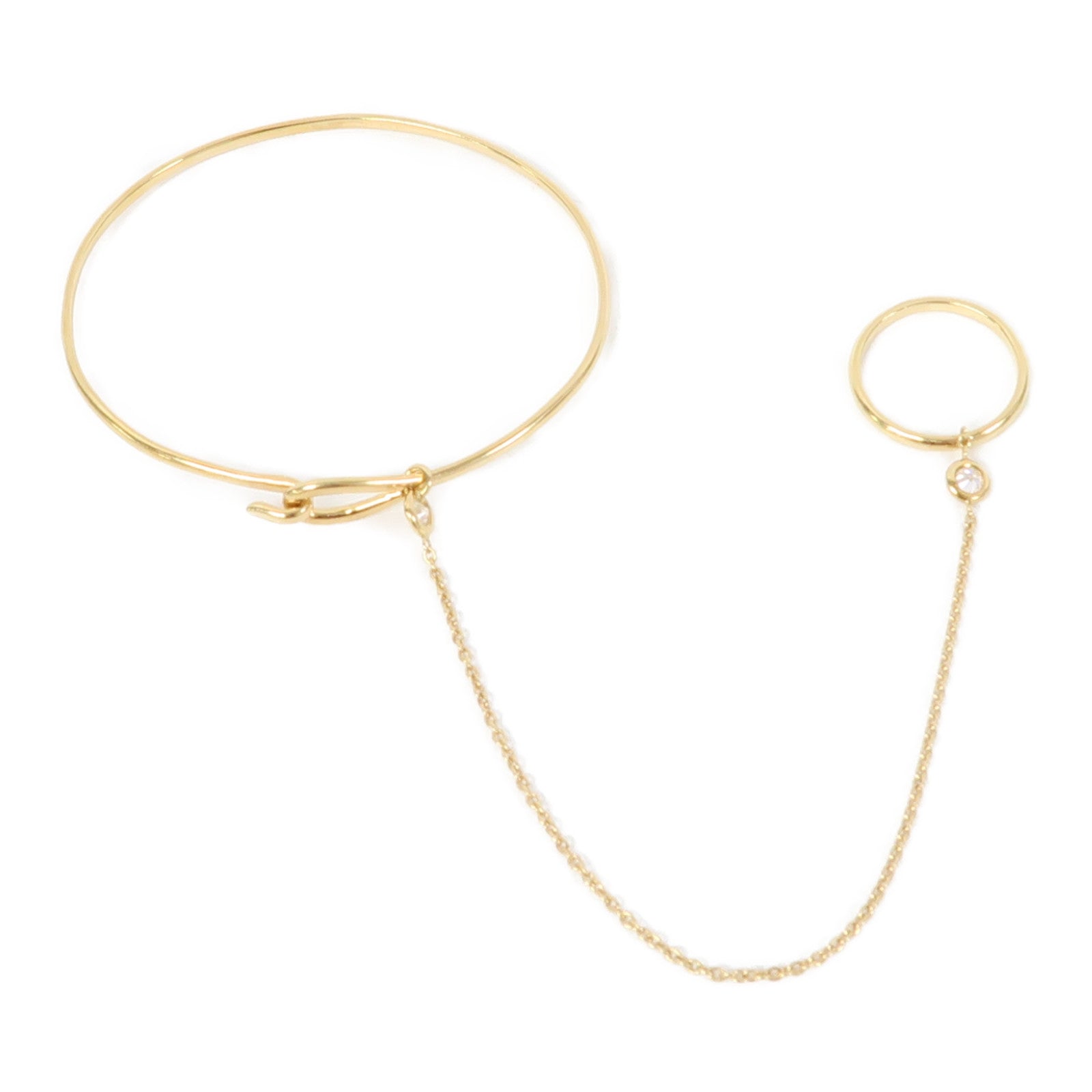 Dior 18K金Bracelet With Ring戒指手鐲US#5.5
