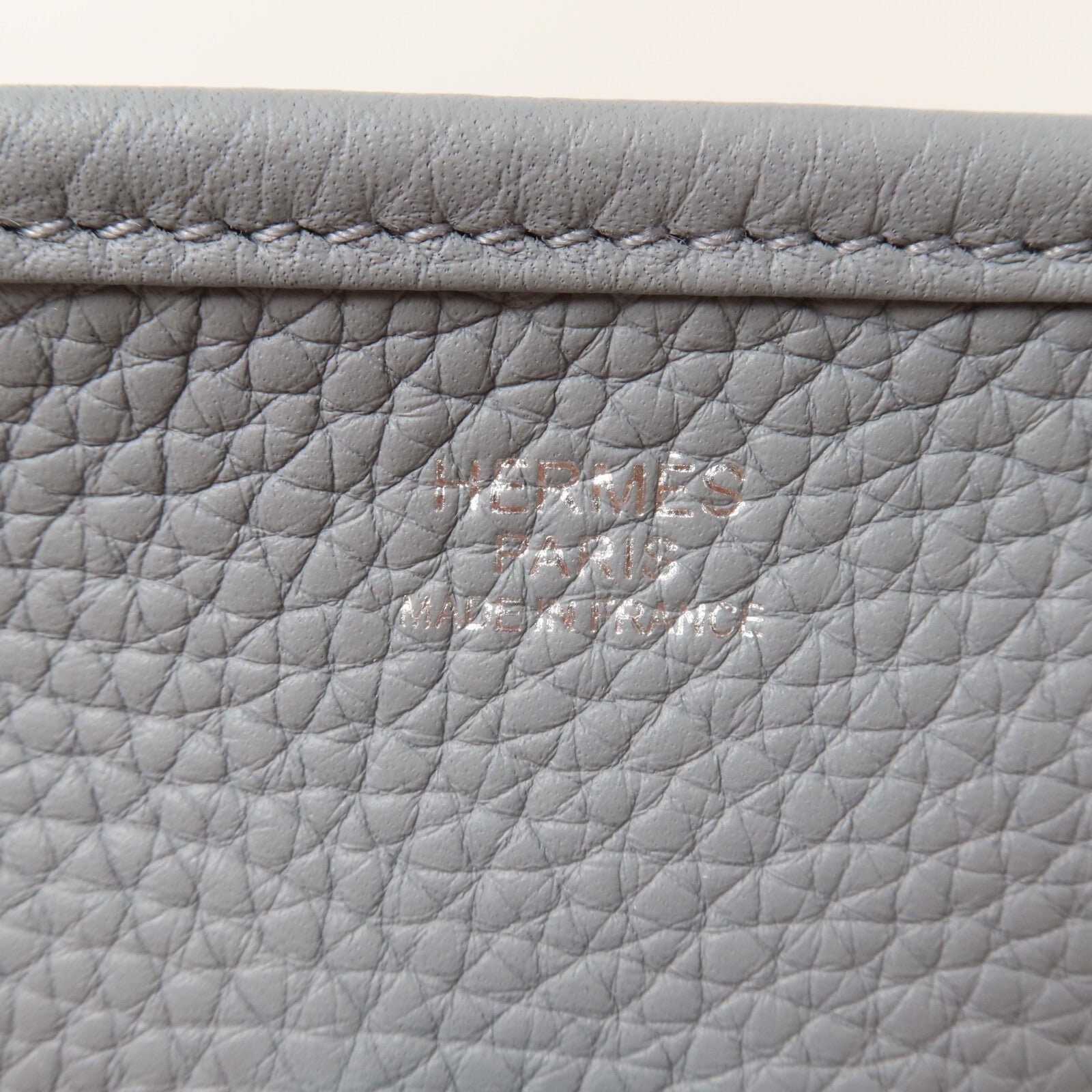 HERMES Clemence皮革Evelyne PM 肩背袋Gris Pantin