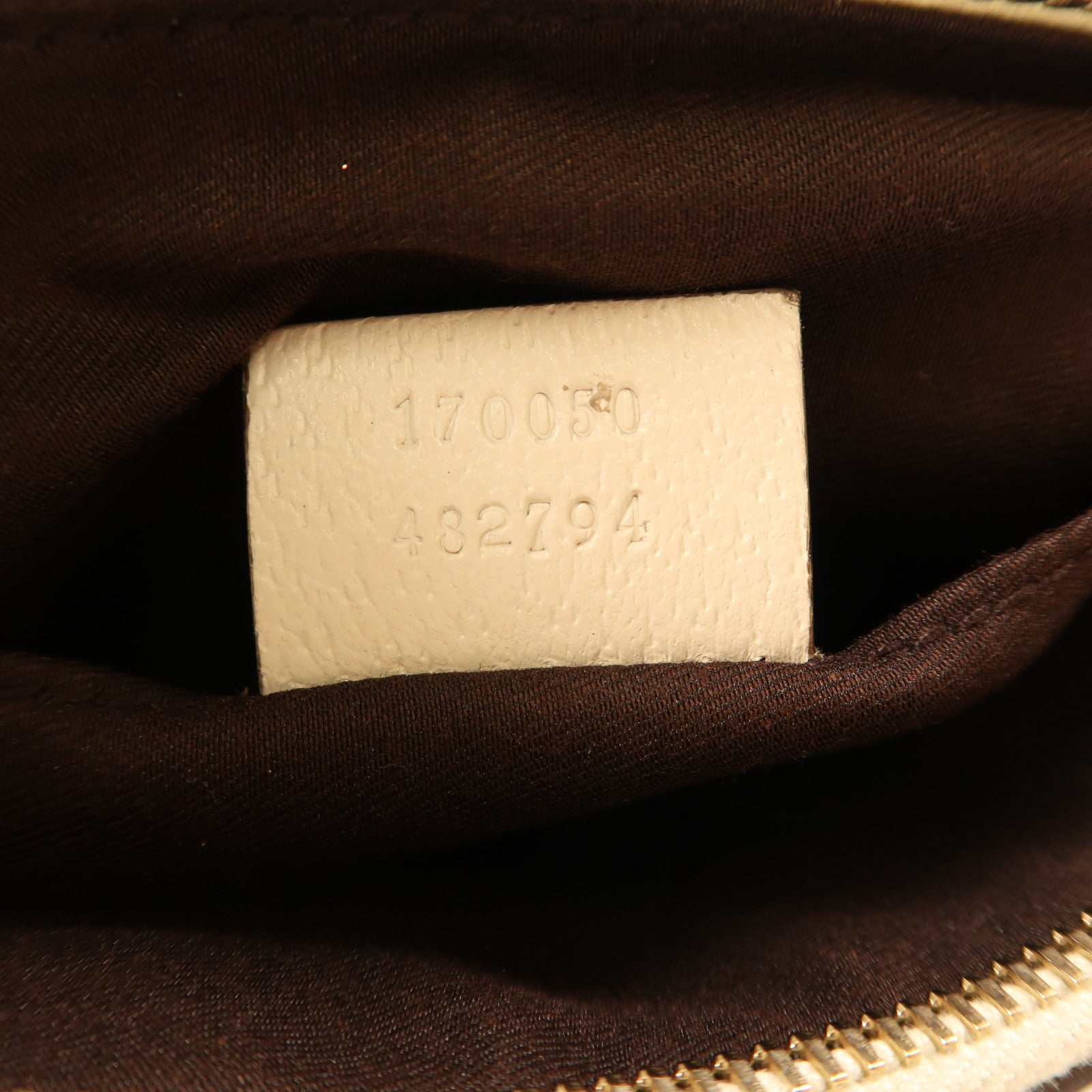 GUCCI 帆布Chain Shoulder金扣鏈帶肩背袋米色