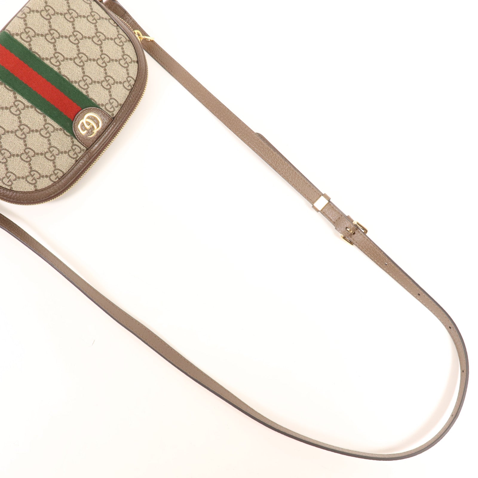 GUCCI 塗層帆布Ophidia GG金扣肩背袋