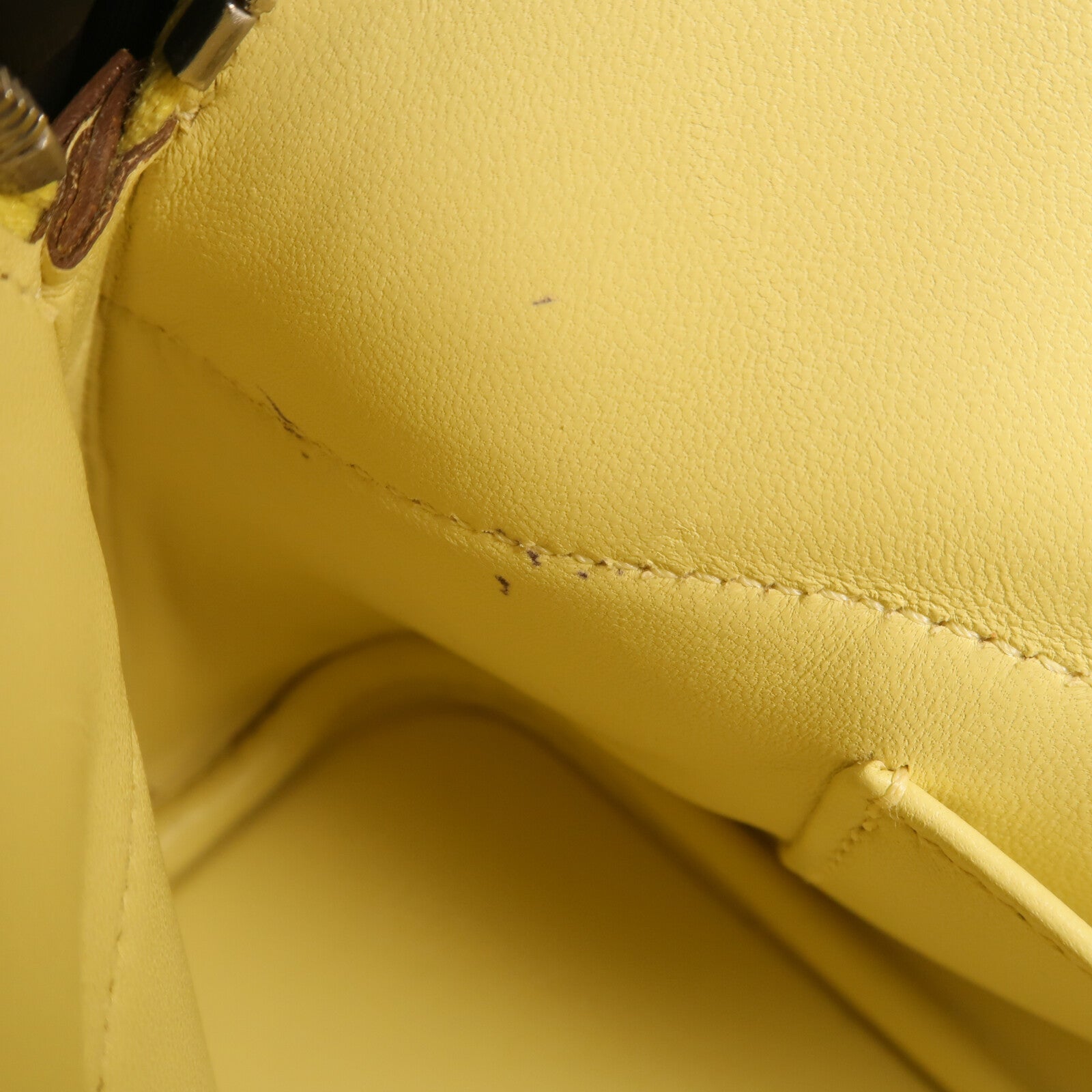 HERMES Epsom皮革Bolide 27銀扣手挽肩背兩用袋Jaune Poussin