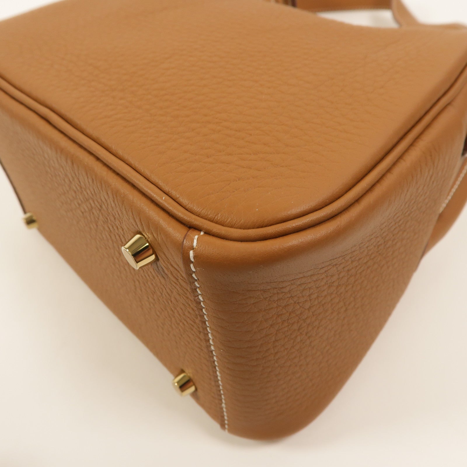 HERMES Clemence皮革Mini Lindy金扣手挽肩背兩用袋