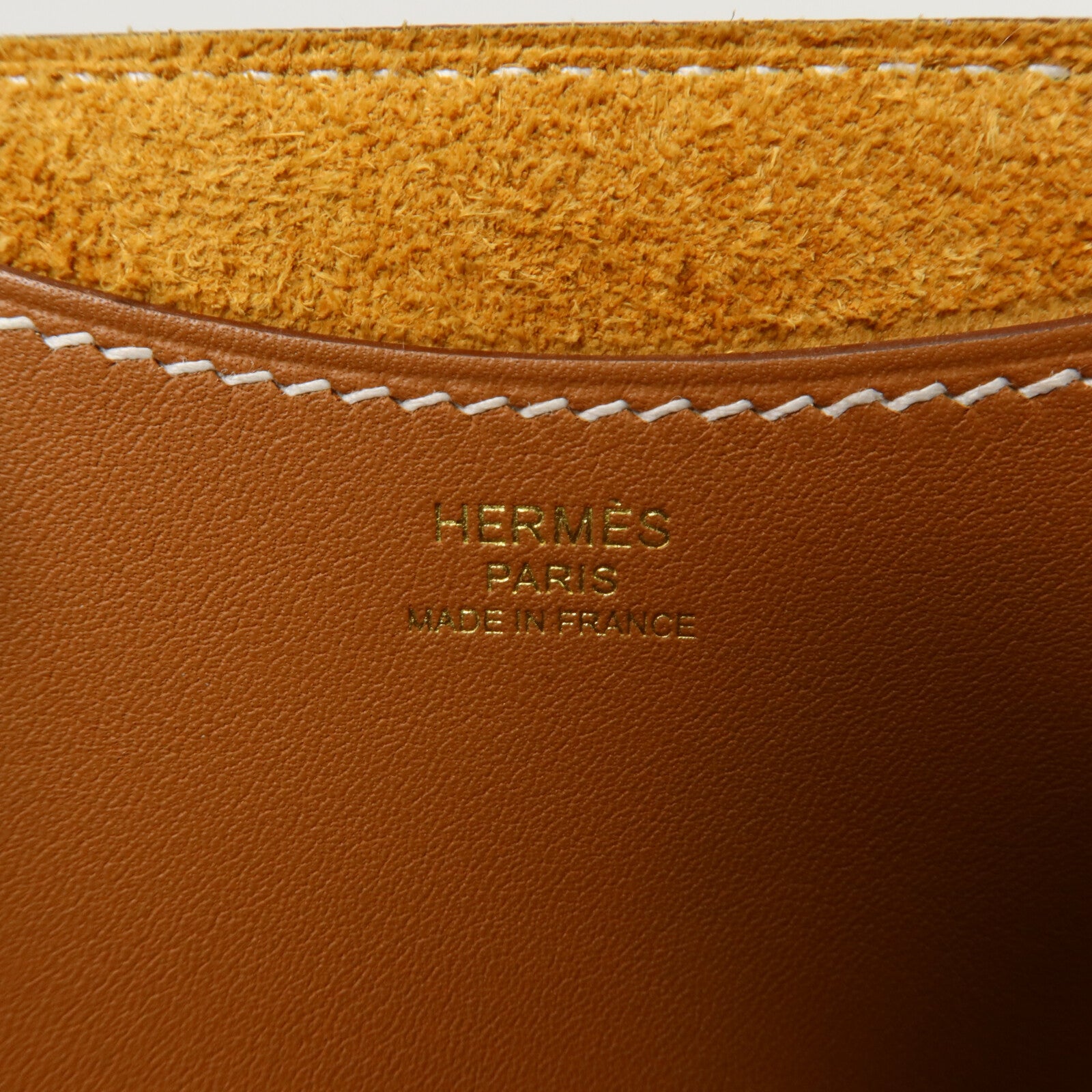 HERMES Clemence皮革In The Loop 18手挽袋Gold